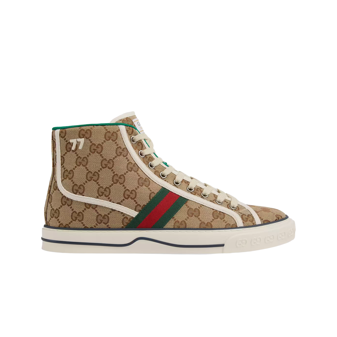 구찌 테니스 1977 하이탑 스니커즈 베이지 에보니(Gucci Tennis 1977 High-Top Sneakers Beige Ebony)