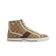 Gucci Tennis 1977 High-Top Sneakers Beige Ebony