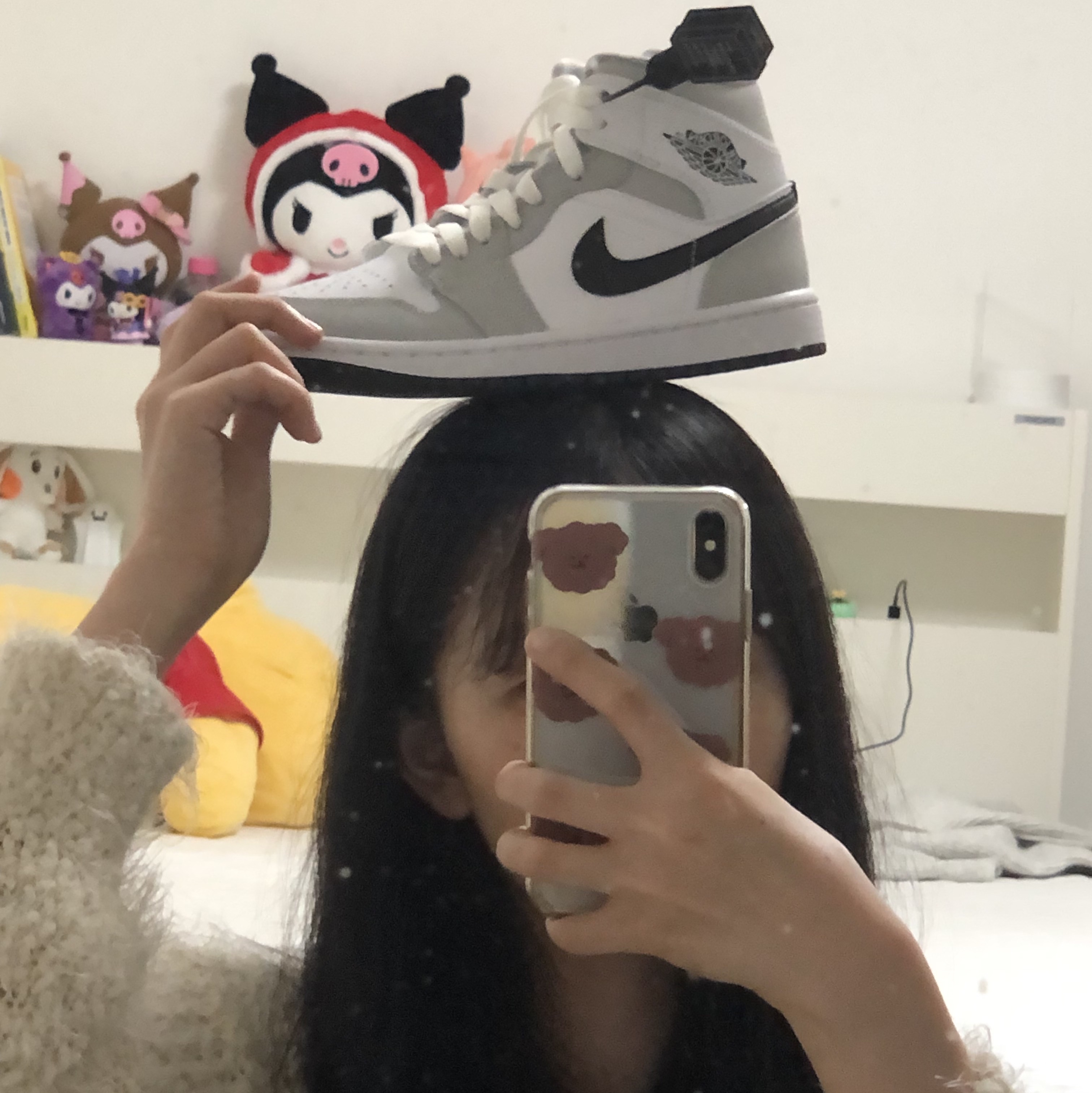 (W) Jordan 1 Mid Grey Fog 착용 스타일