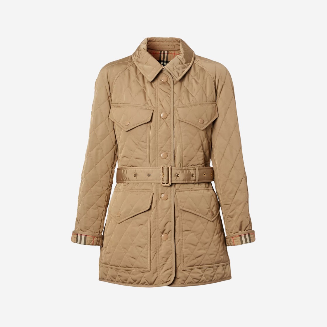 (W) Burberry Diamond Quilted Nylon Canvas Field Jacket in Archive Beige 상세 이미지 1