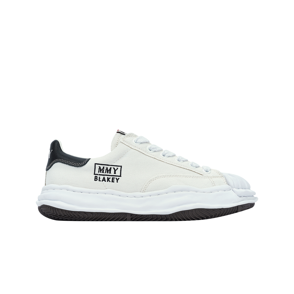 메종 미하라 야스히로 블레이키 OG 솔 캔버스 로우탑 스니커즈 화이트(Maison Mihara Yasuhiro Blakey OG Sole Canvas Low-top Sneakers White)