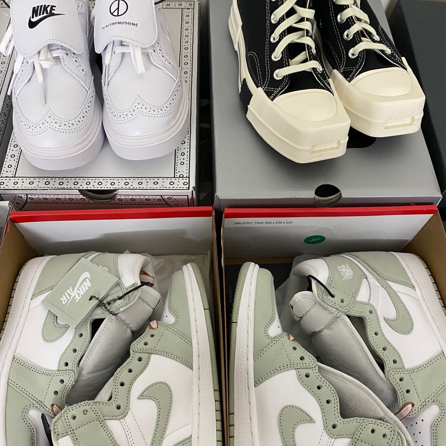 Nike x Peaceminusone Kwondo1 White, Converse x Drkshdw Turbodrk Chuck 70 Hi Black 착용 스타일