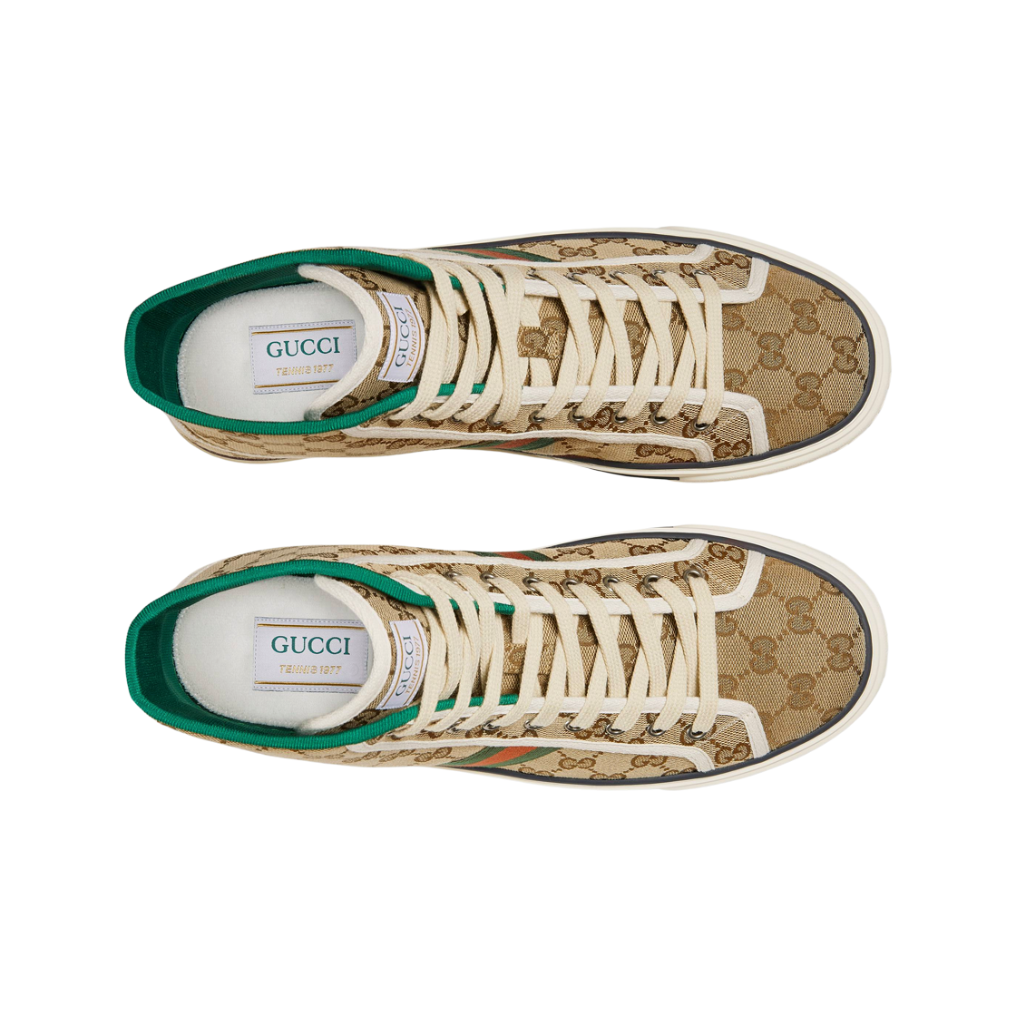 구찌 테니스 1977 하이탑 스니커즈 베이지 에보니(Gucci Tennis 1977 High-Top Sneakers Beige Ebony) - 2