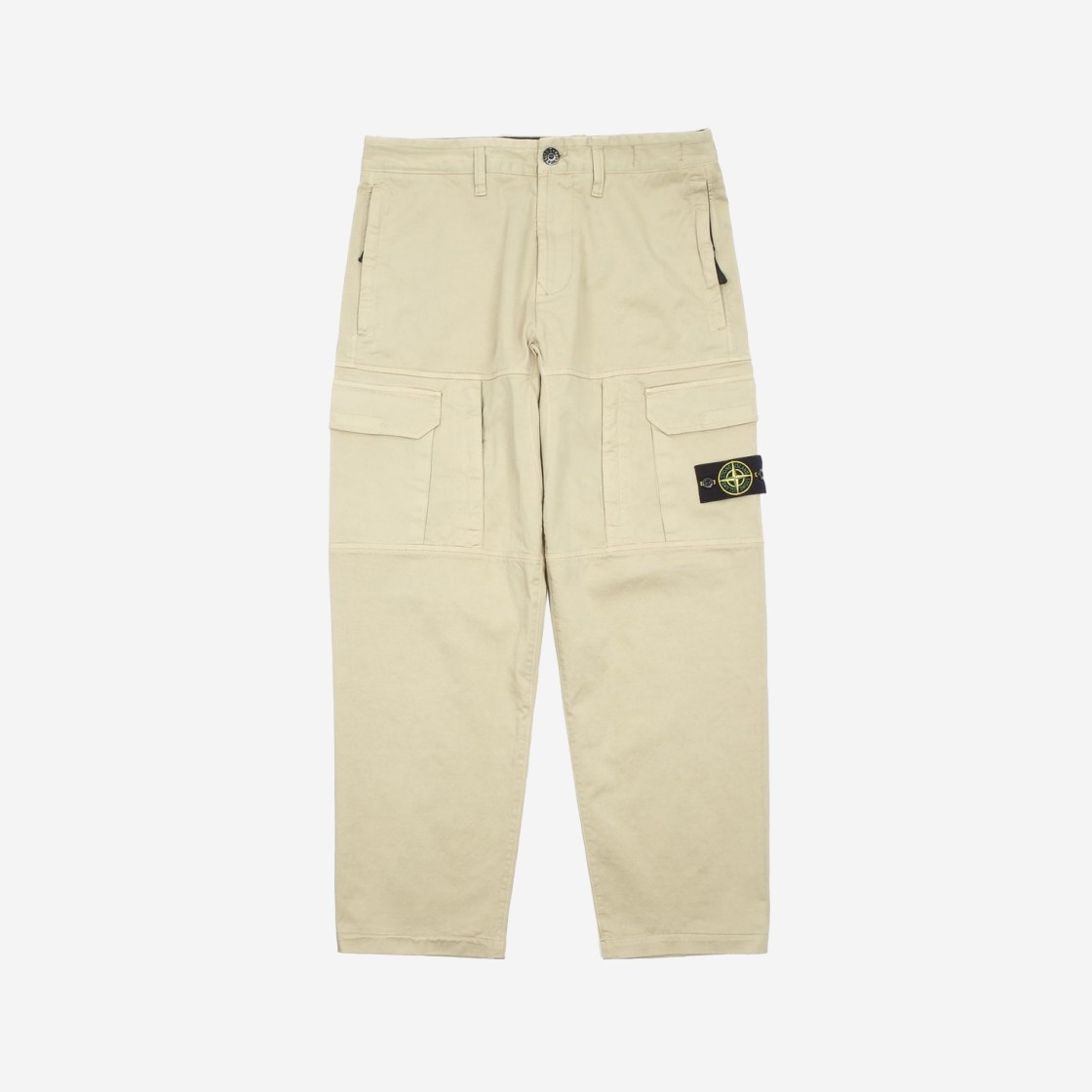 Stone Island 30214 Stretch Cotton Wool Satin Cargo Pants Ecru - 21FW 상세 이미지 1