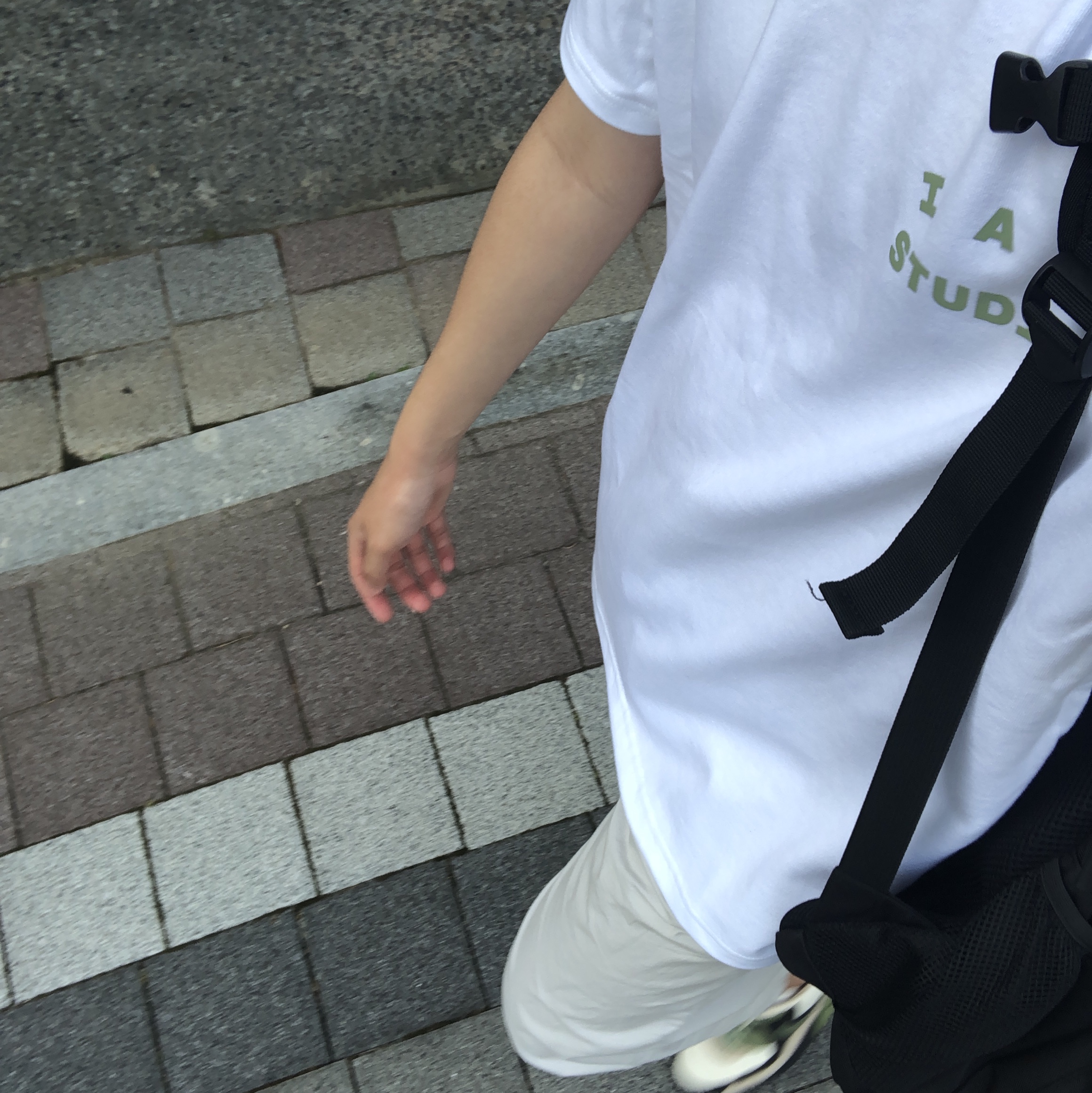 IAB Studio T-Shirt White Light Green 착용 스타일