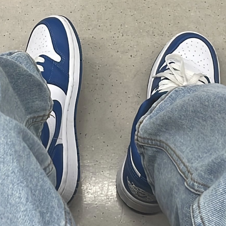 (W) Jordan 1 Low White Dark Marina Blue 착용 스타일