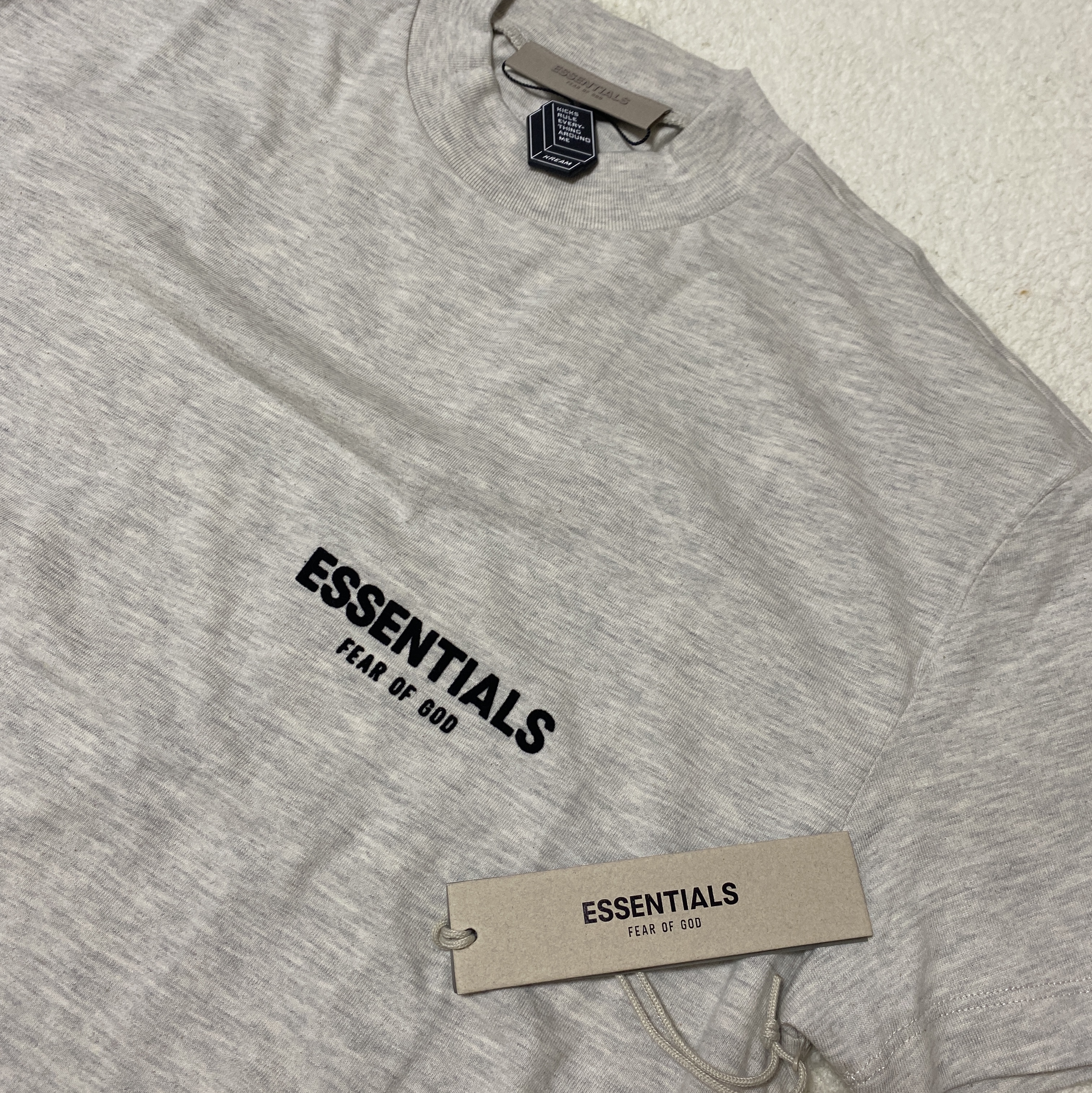 Essentials The Core Collection T-Shirt Light Oatmeal 착용 스타일
