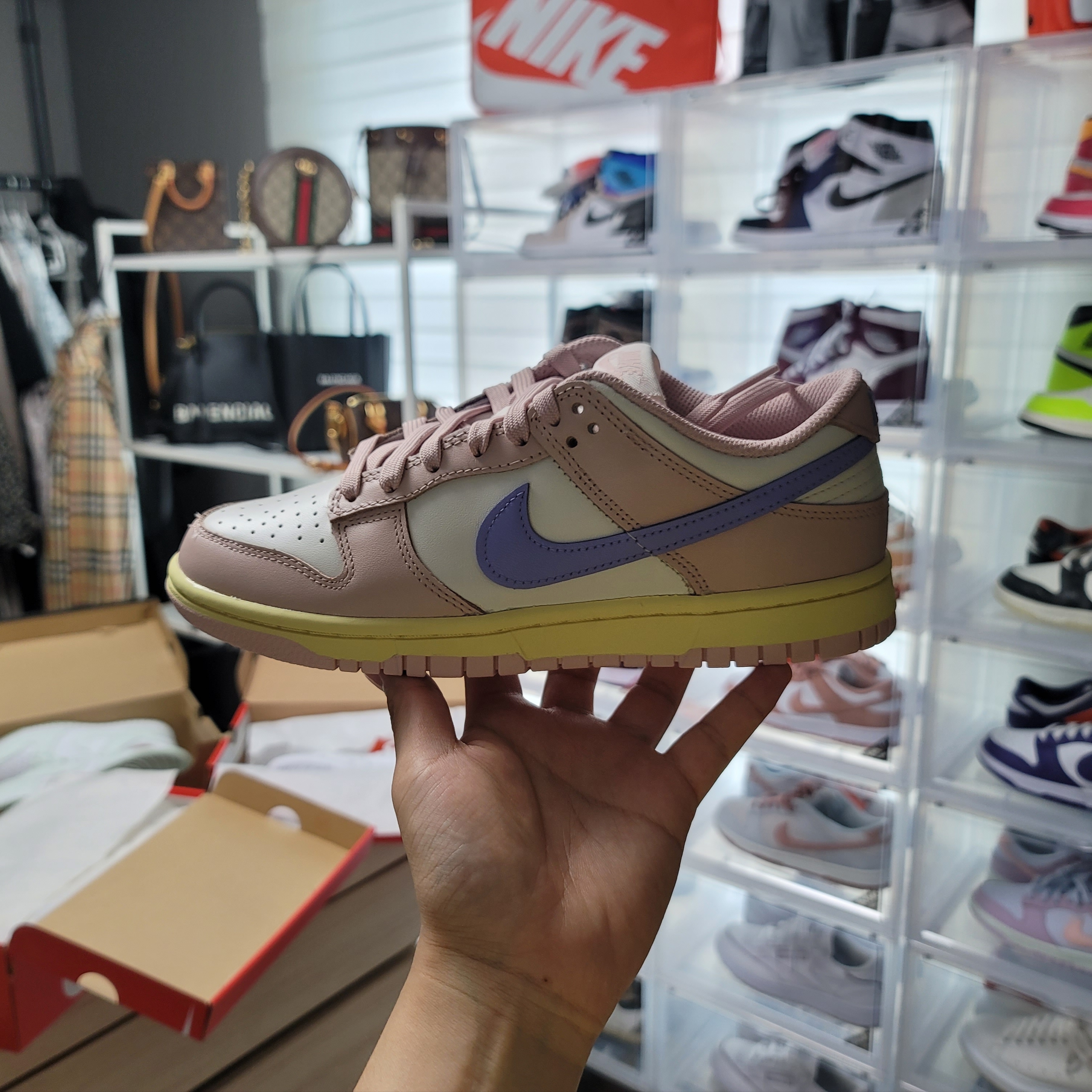 (W) Nike Dunk Low Pink Oxford 착용 스타일