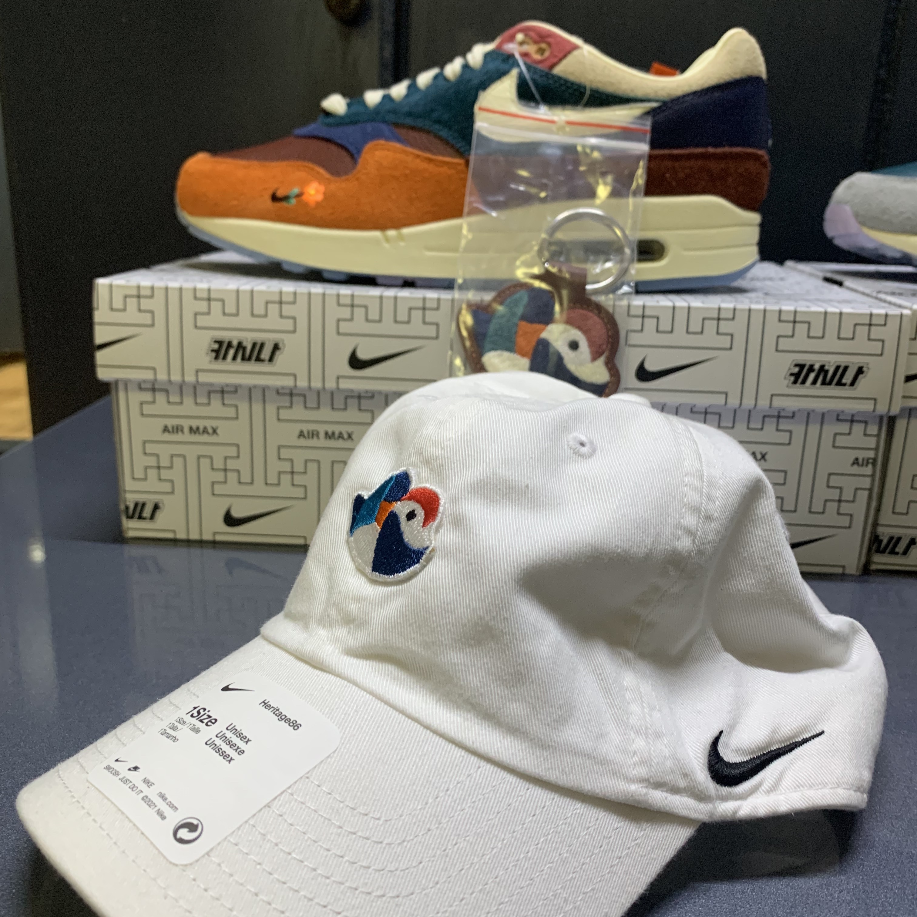Nike x Kasina Air Max 1 SP Won-Ang Particle Grey, Nike x Kasina Air Max 1 SP Won-Ang Orange 착용 스타일 - 3