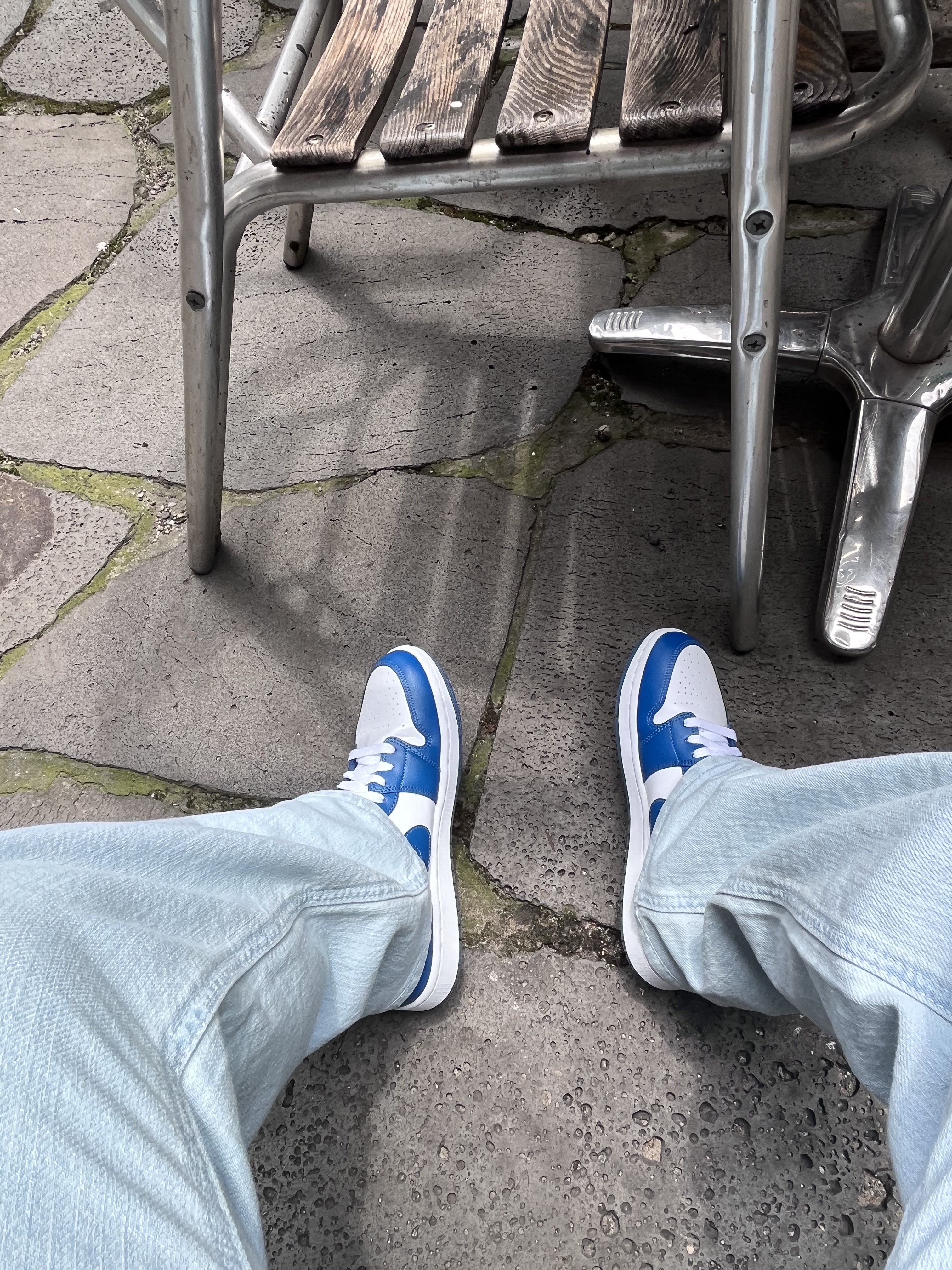 (W) Jordan 1 Low White Dark Marina Blue 착용 스타일