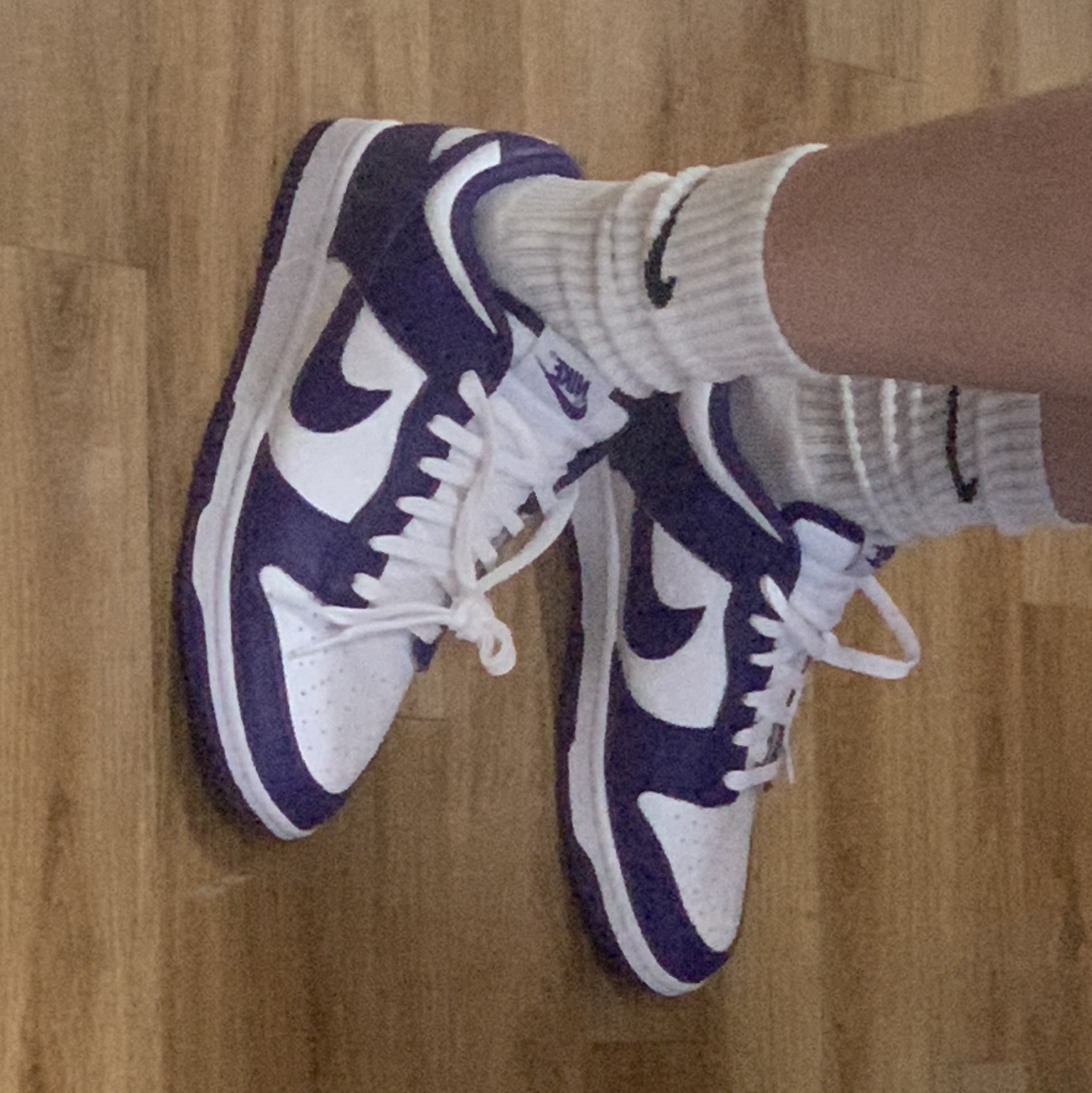 Nike Dunk Low Retro Championship Court Purple 착용 스타일