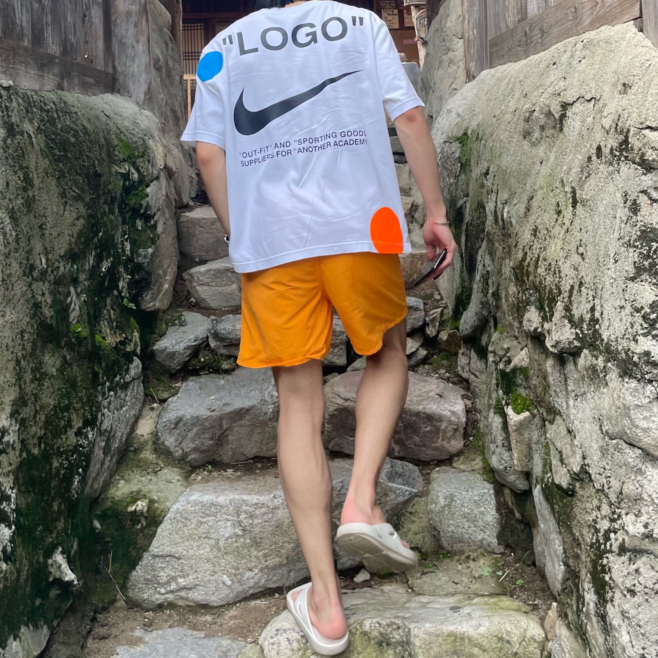 Nike x Off-White Mercurial NRG X T-Shirt White, Oofos OOriginal Eggnog & Chalk 착용 스타일