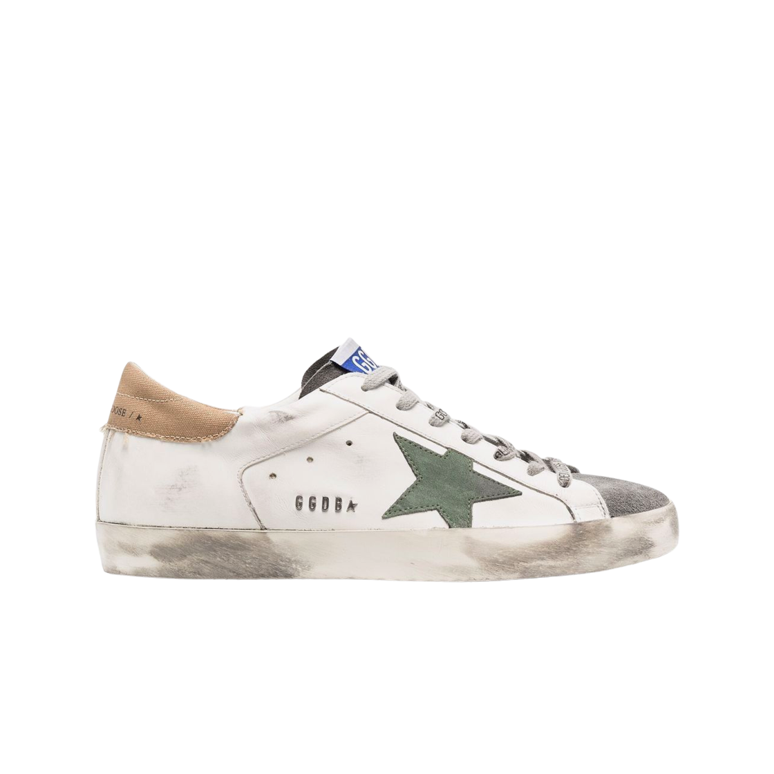 골든구스 슈퍼스타 화이트 라이트 브라운 캔버스탭 스니커즈(Golden Goose Superstar White Light Brown Canvas Heel Tab Sneakers) - 1