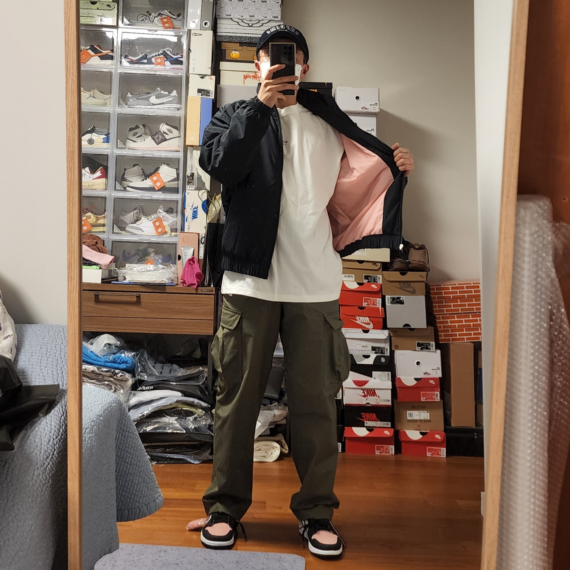 Supreme x Nike Arc Corduroy 6-Panel Black - 22SS, Jordan 1 Retro Low OG Bleached Coral 착용 스타일 - 1