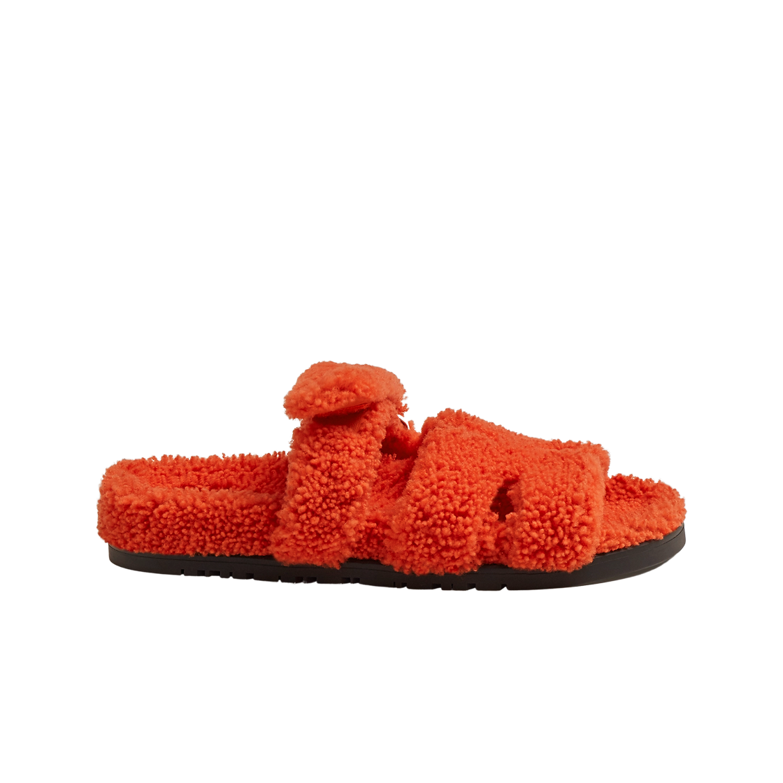(W) 에르메스 시프레 샌들 울스킨 & 오랑쥬((W) Hermes Chypre Sandal Woolskin & Orange) - 1