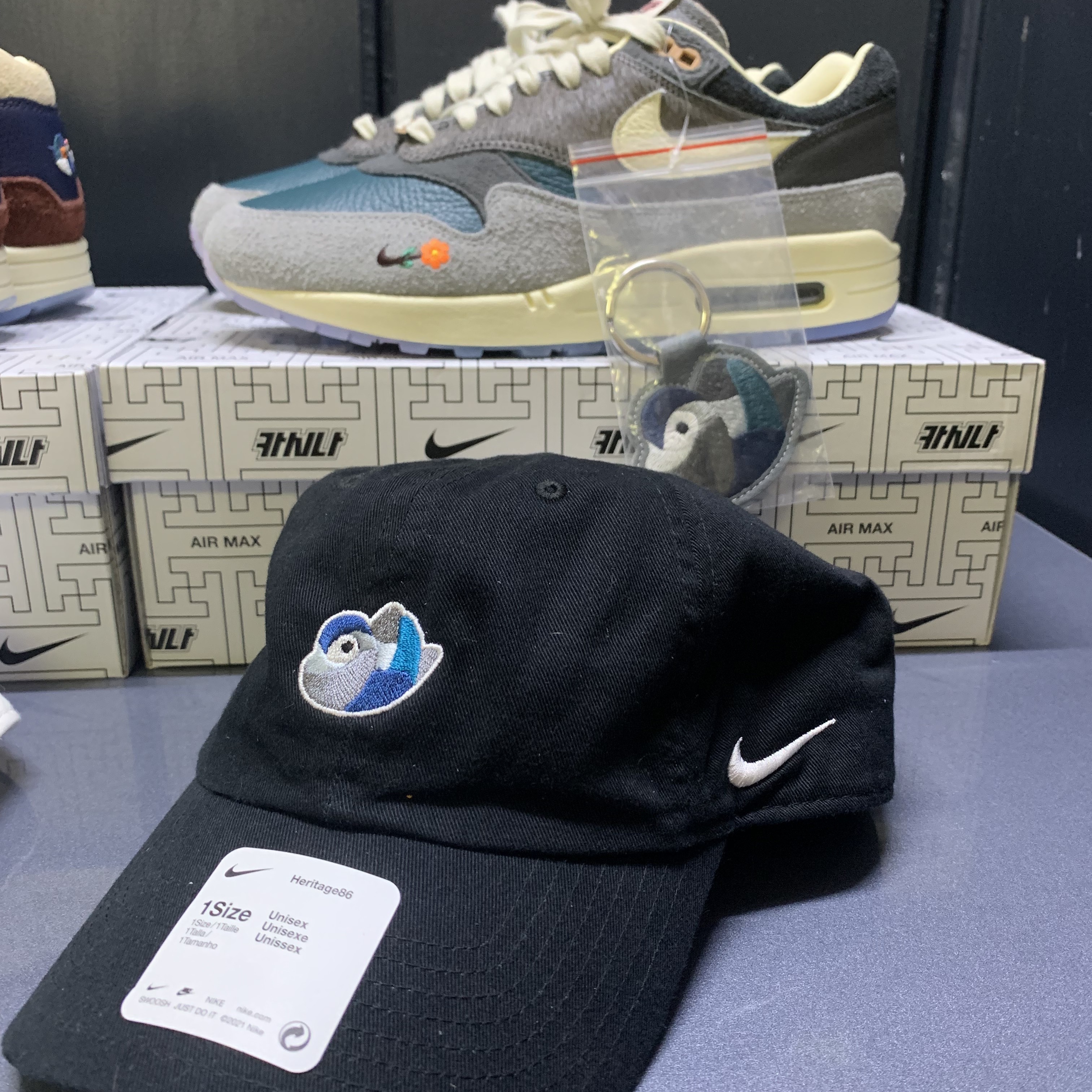 Nike x Kasina Air Max 1 SP Won-Ang Particle Grey, Nike x Kasina Air Max 1 SP Won-Ang Orange 착용 스타일 - 2