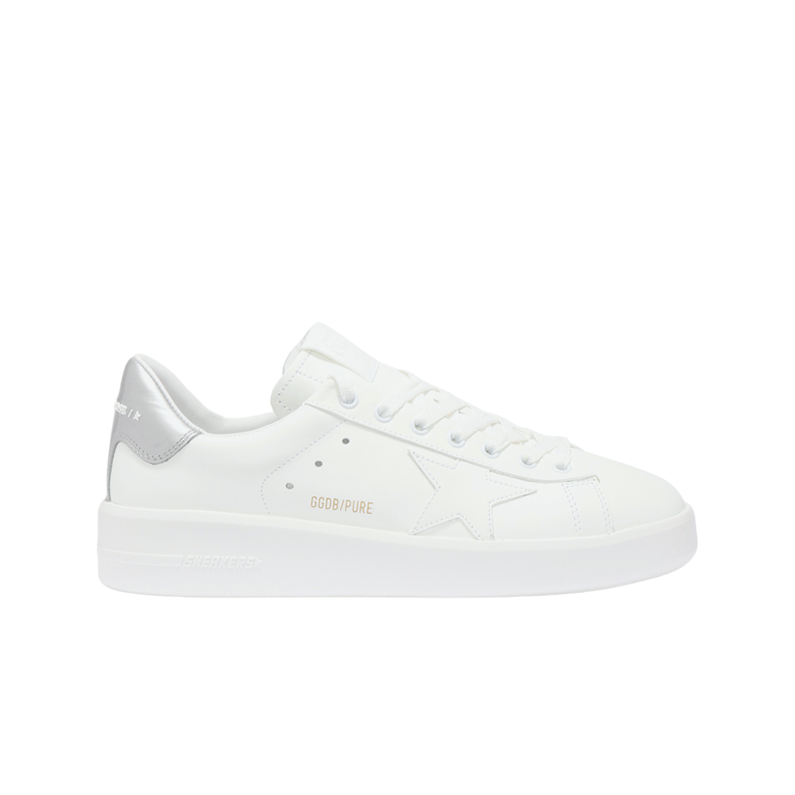 골든구스 퓨어스타 화이트 실버탭 스니커즈(Golden Goose Purestar White Silver Heel Tab Sneakers) - 1