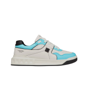 Valentino One Stud Low-Top Nappa Leather Sneakers White Sky Blue Black