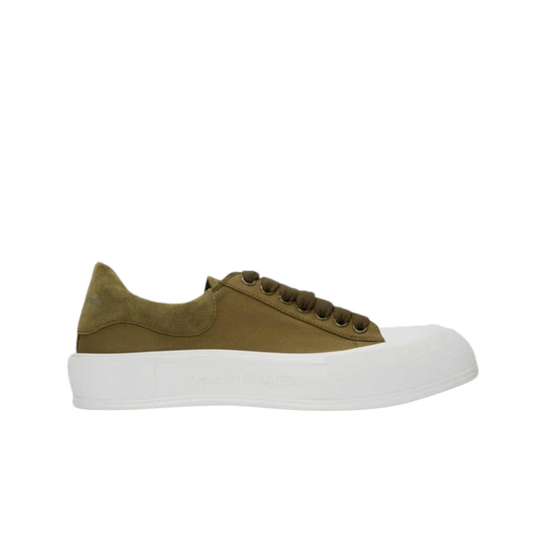알렉산더 맥퀸 데크 레이스업 플림솔 카키 화이트(Alexander Mcqueen Deck Lace-Up Plimsoll Khaki White) - 1
