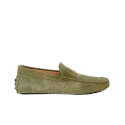 Tod's City Gommino Suede Driving Shoes Green