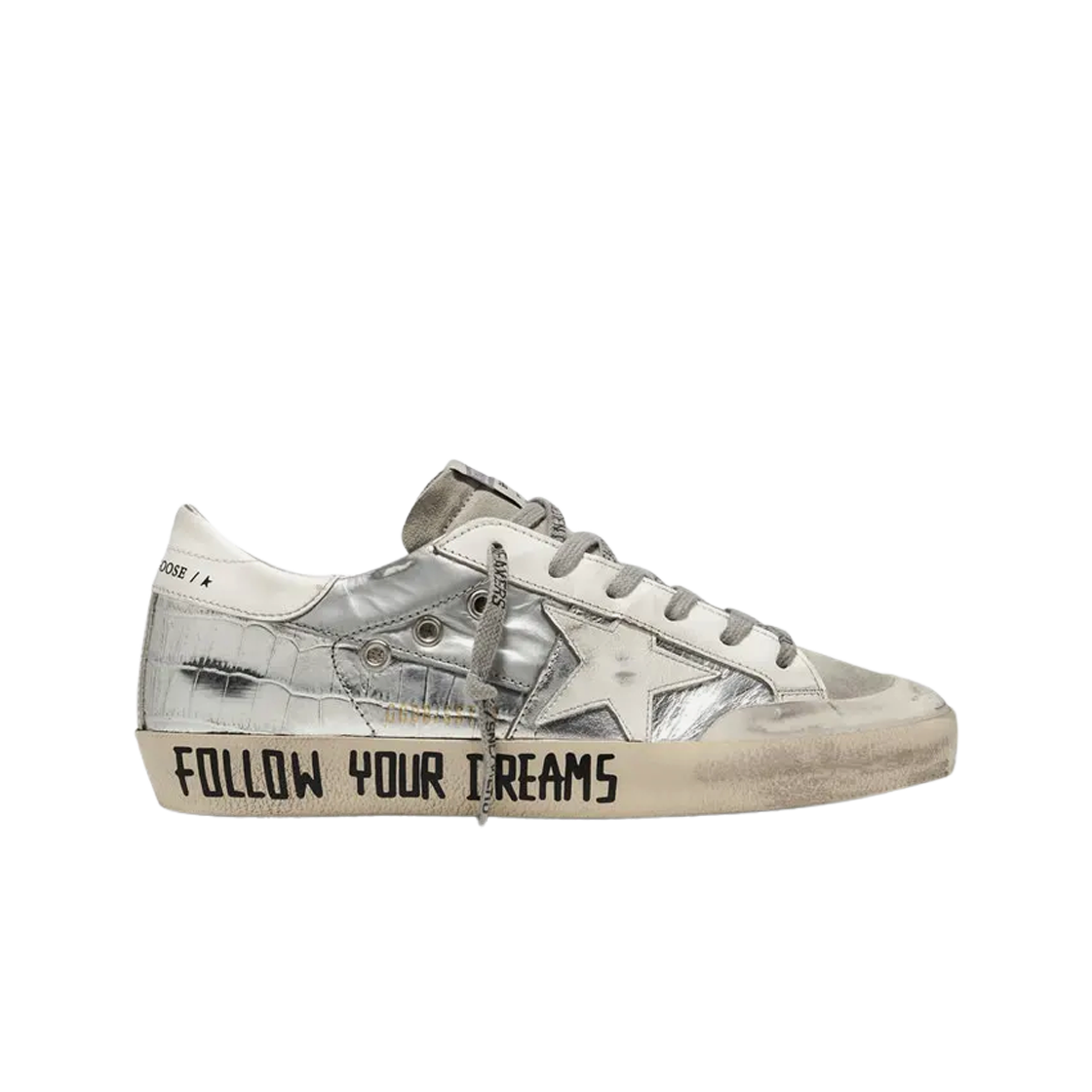 (W) 골든구스 슈퍼스타 라미네이티드 실버 화이트탭 스니커즈((W) Golden Goose Superstar Laminated Silver White Heel Tab Sneakers) - 1