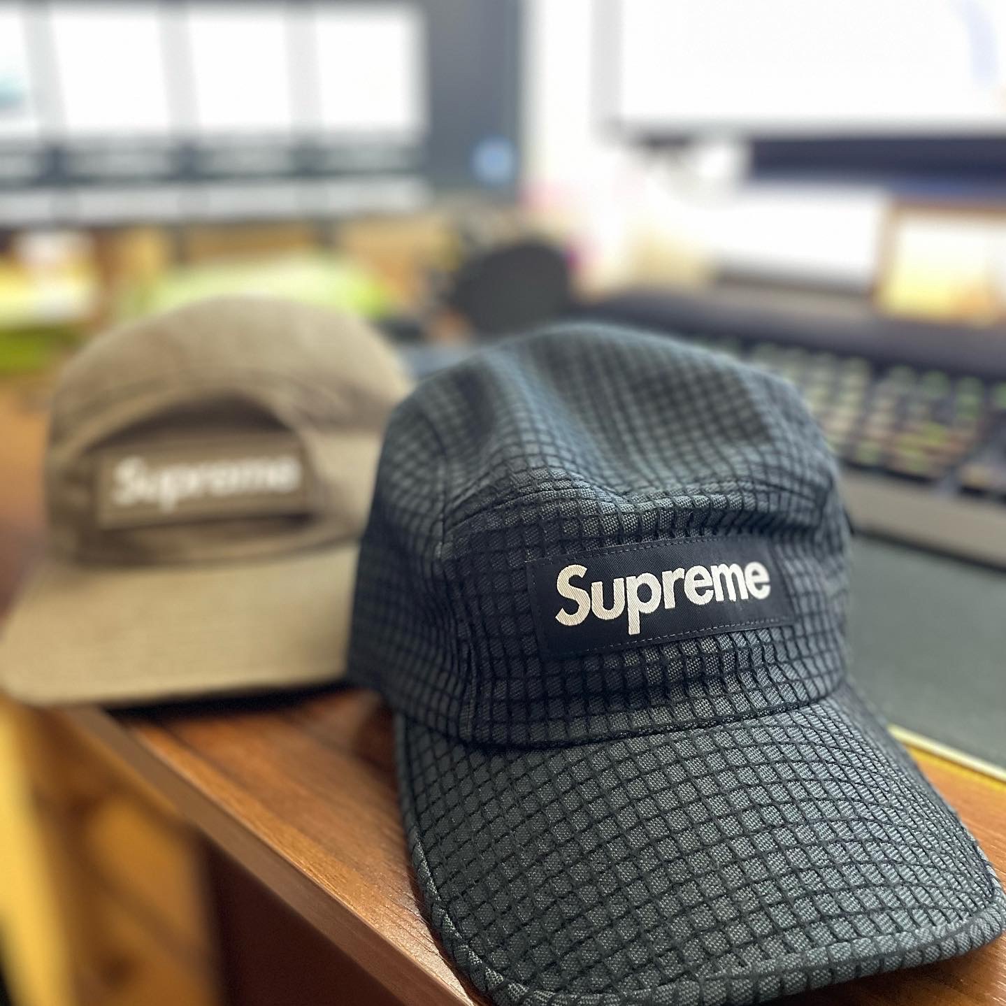 Supreme Denim Ripstop Camp Cap Black - 22SS 착용 스타일