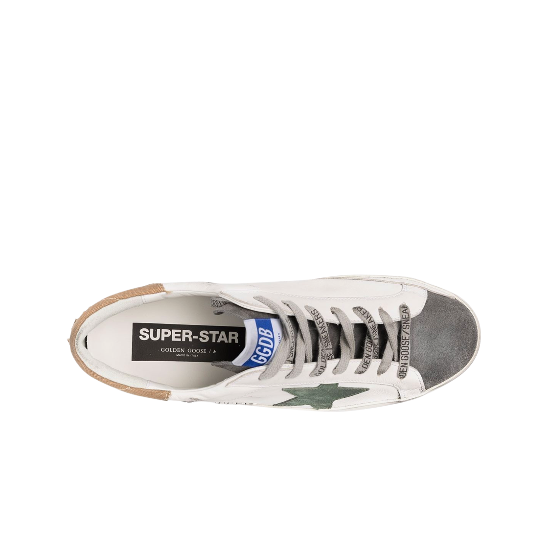 골든구스 슈퍼스타 화이트 라이트 브라운 캔버스탭 스니커즈(Golden Goose Superstar White Light Brown Canvas Heel Tab Sneakers) - 2