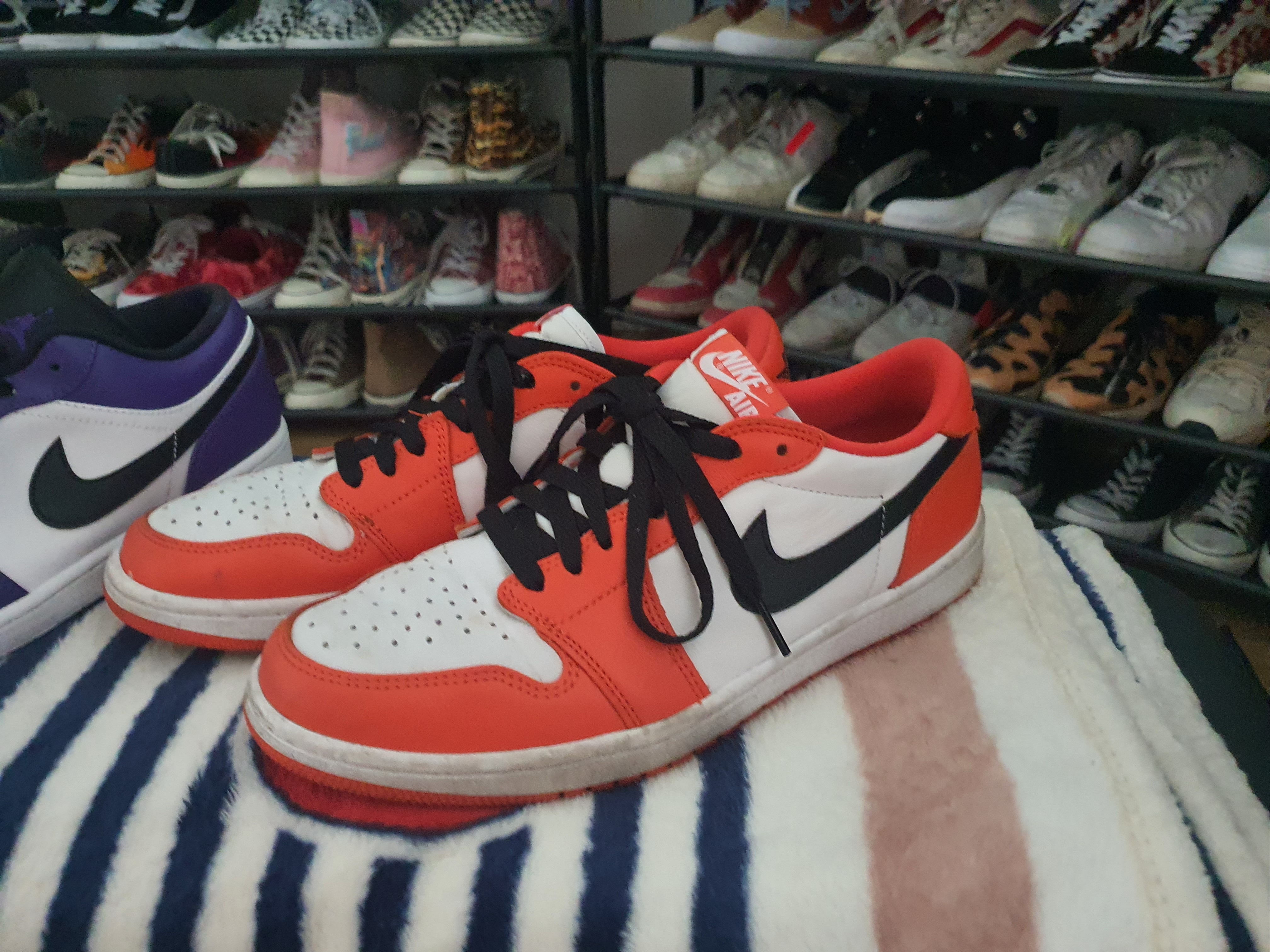 Jordan 1 Low Court Purple 2020, Jordan 1 Low OG Starfish 착용 스타일 - 3