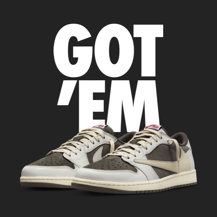 Jordan 1 x Travis Scott Retro Low OG SP Sail and Ridgerock 착용 스타일