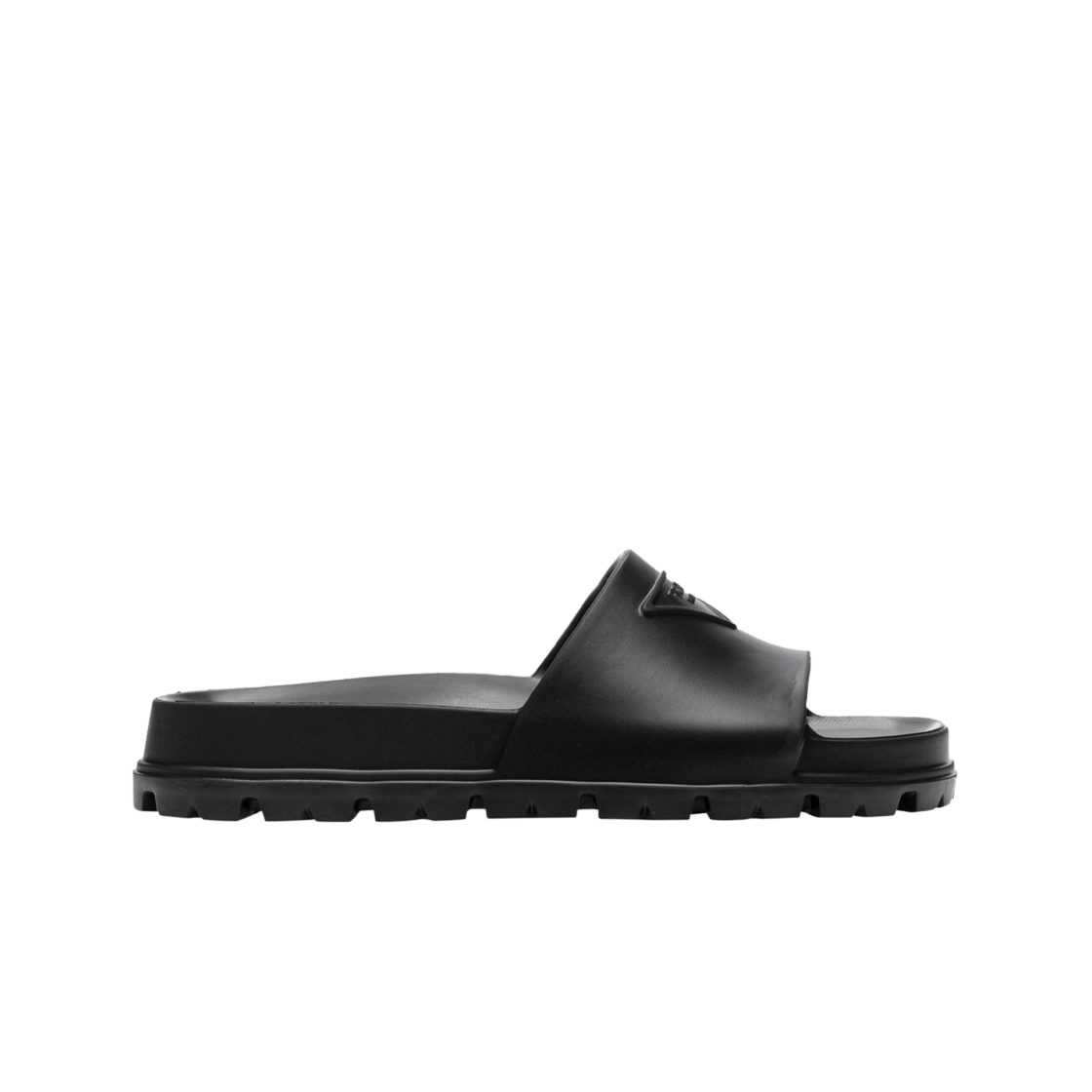 (W) 프라다 러버 슬라이드 블랙((W) Prada Rubber Slide Black)