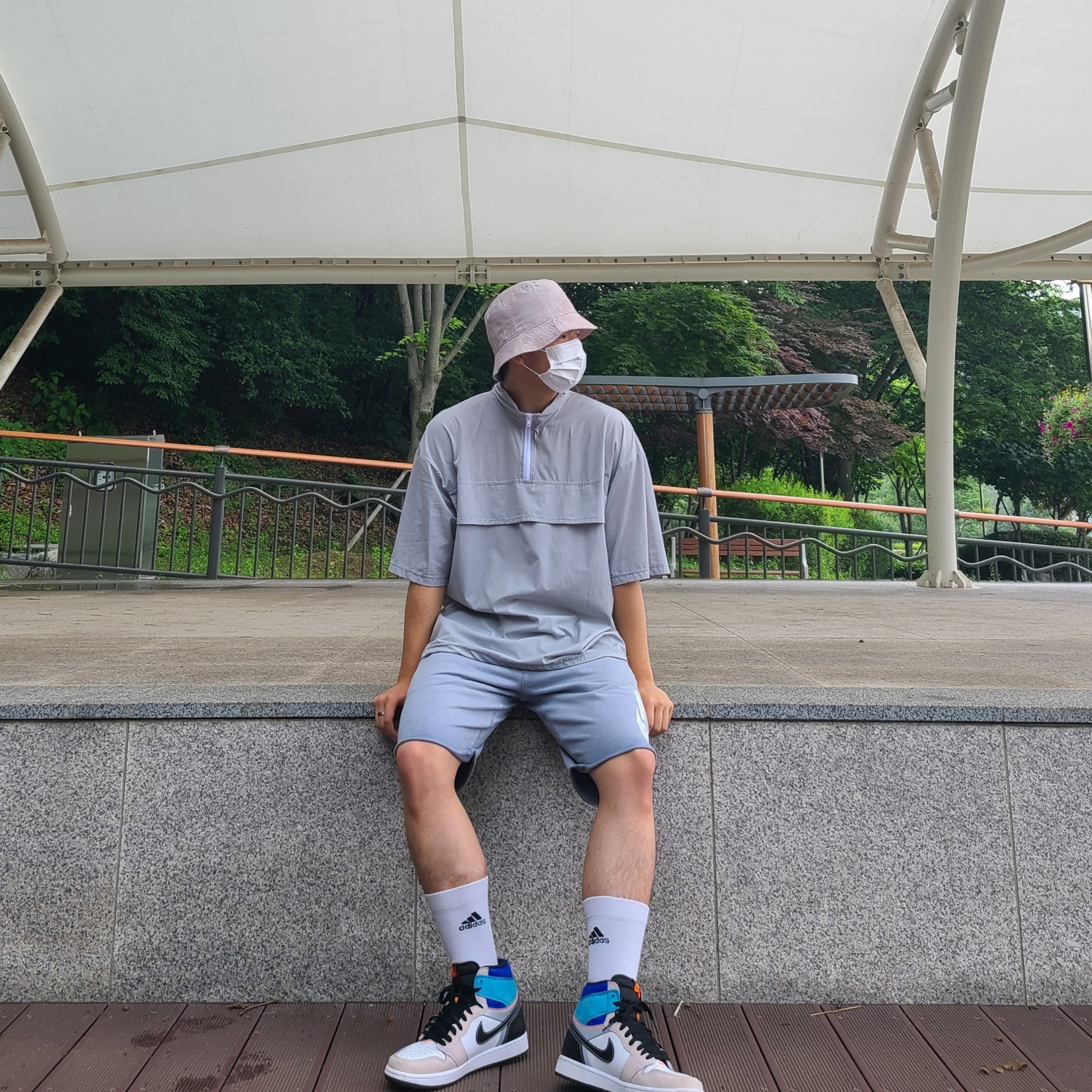 Jordan 1 Retro High OG Prototype, Nike NRG Bucket Hat Malt 착용 스타일 - 1