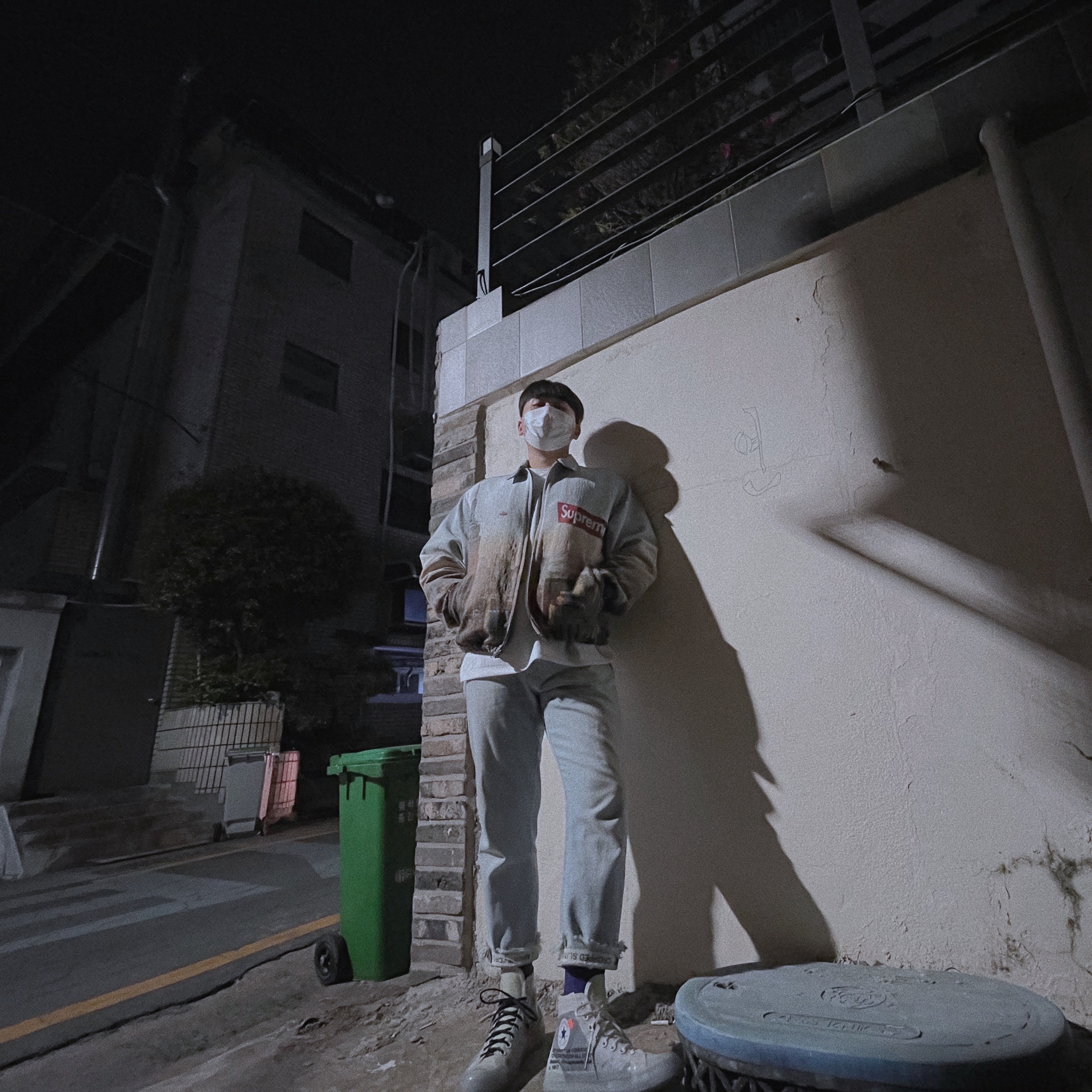 Converse x Off-White Chuck 70 High The Ten, Supreme Aerial Tapestry Harrington Jacket - 20FW 착용 스타일