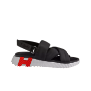 (W) Hermes Electric Sandal Parachute Fabric Calfskin & Noir