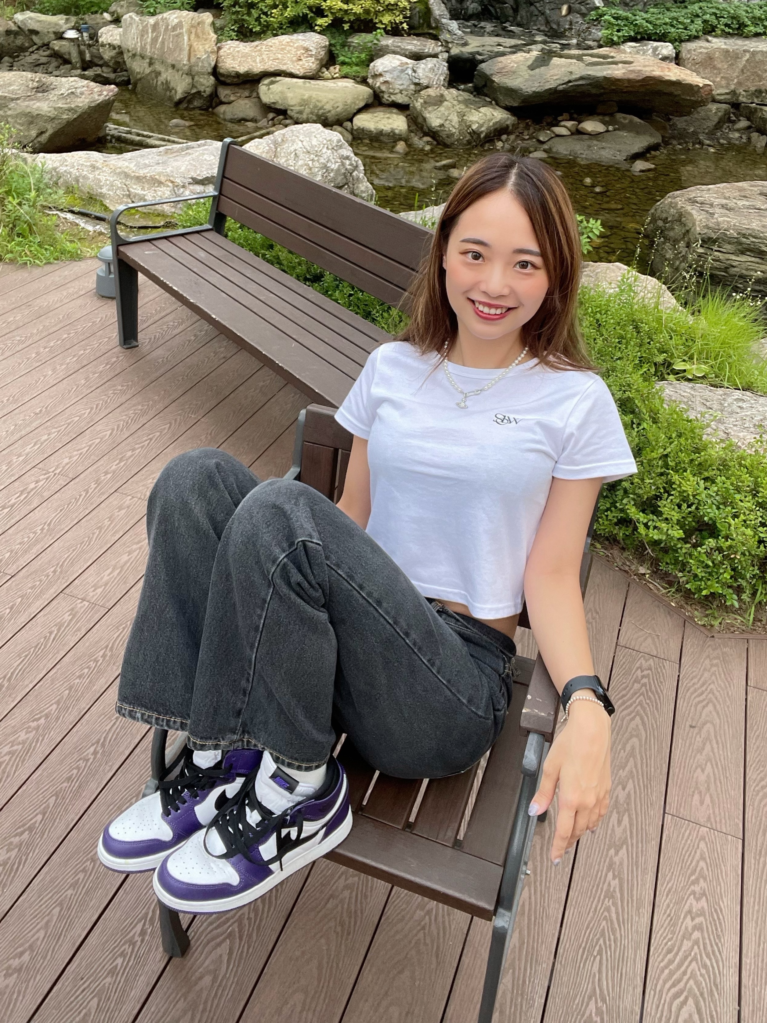 (GS) Jordan 1 Retro High OG Court Purple 2020, Jordan 1 Retro High OG Court Purple 2020 착용 스타일 - 5