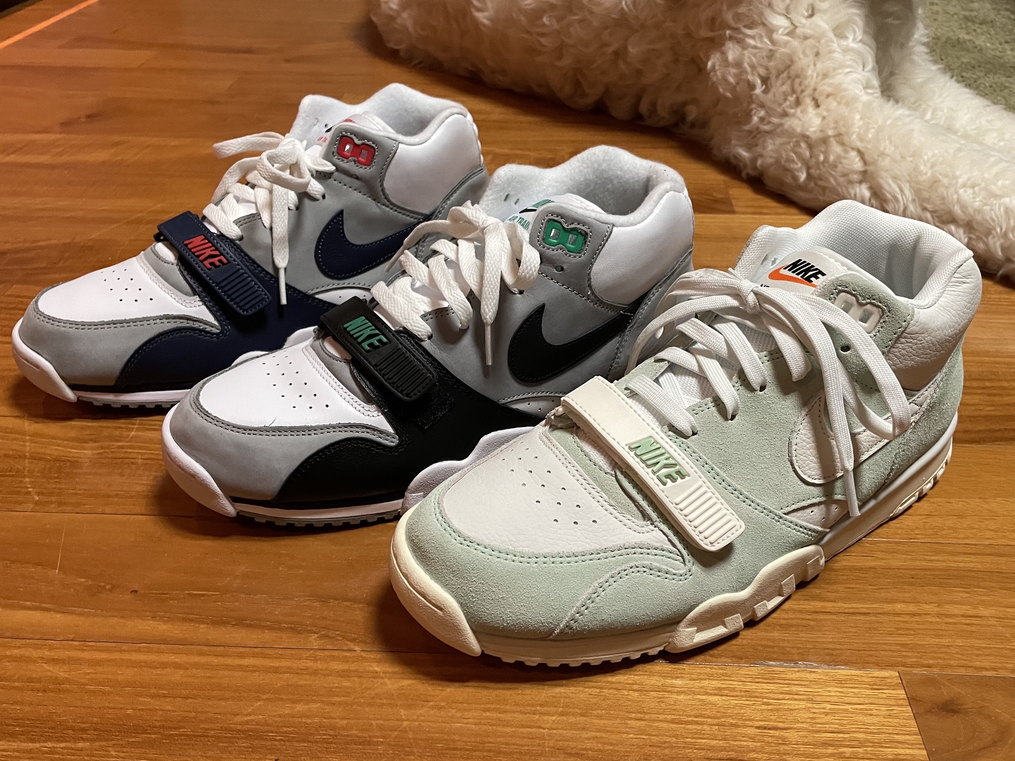 Nike Air Trainer 1 Enamel Green, Nike Air Trainer 1 Chlorophyll 착용 스타일 - 1
