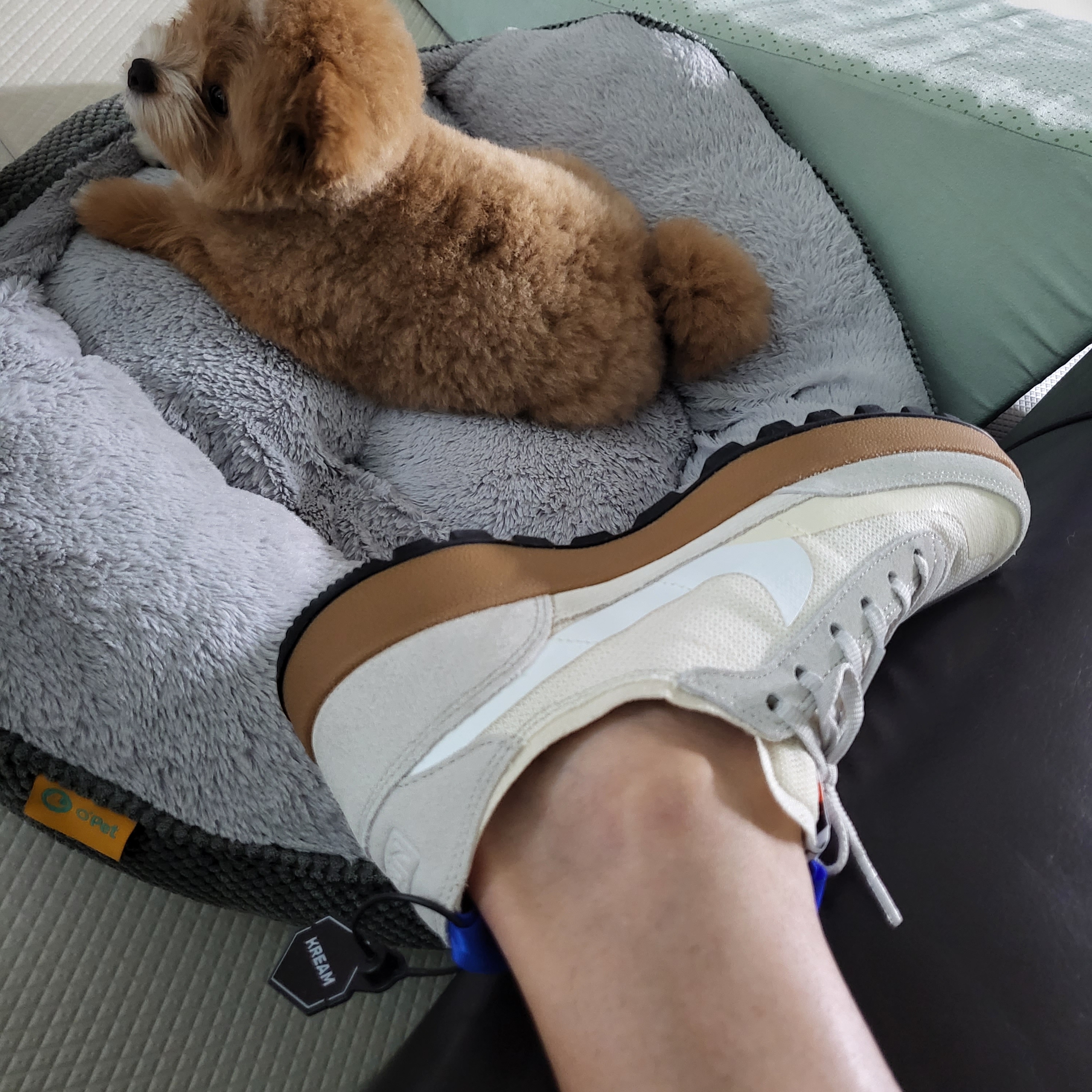 Nike x Tom Sachs General Purpose Shoe Light Cream, Nike ZoomX Vaporfly Next% 2 White Metallic Silver 착용 스타일 - 1