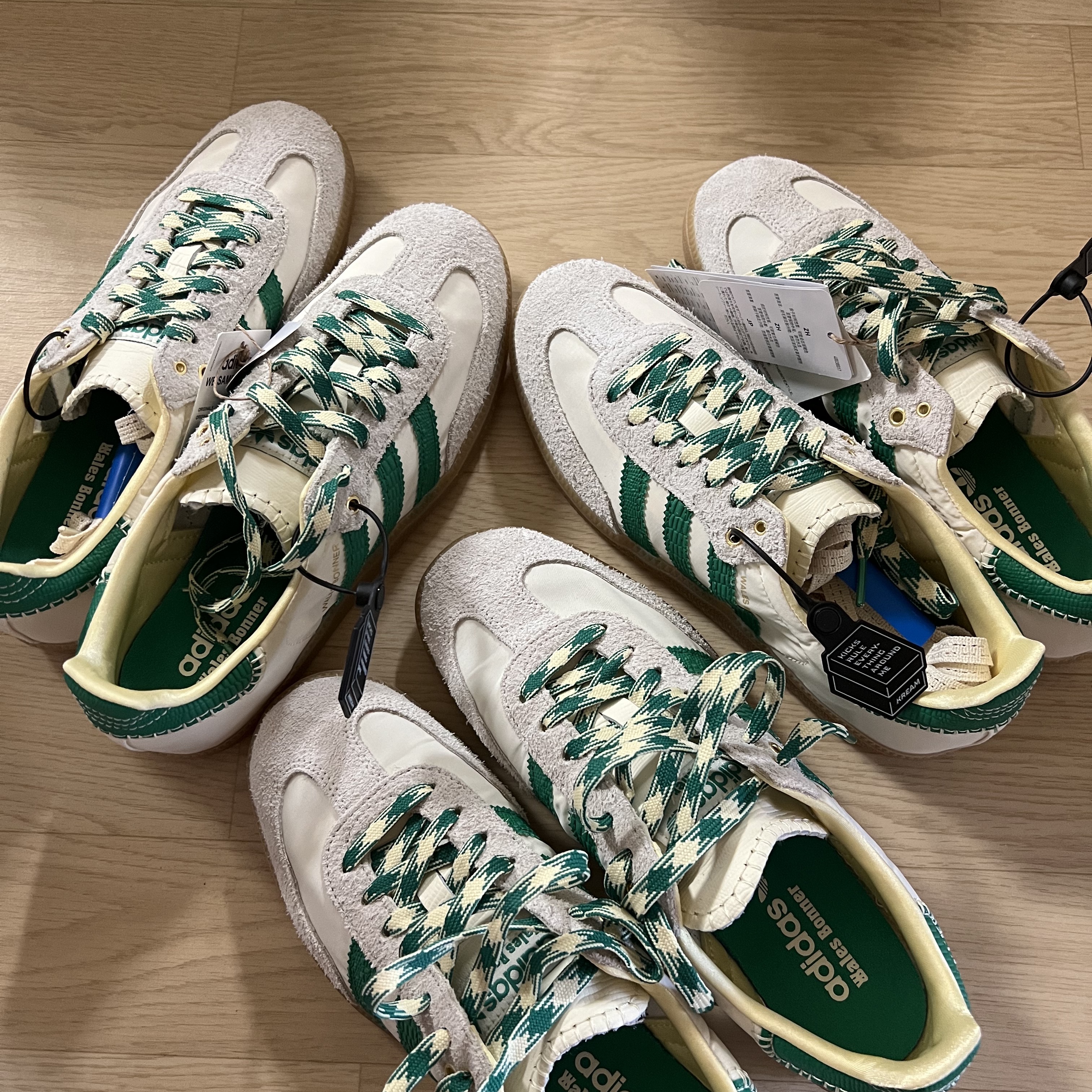 Adidas x Wales Bonner Samba Cream Green 착용 스타일 - 1