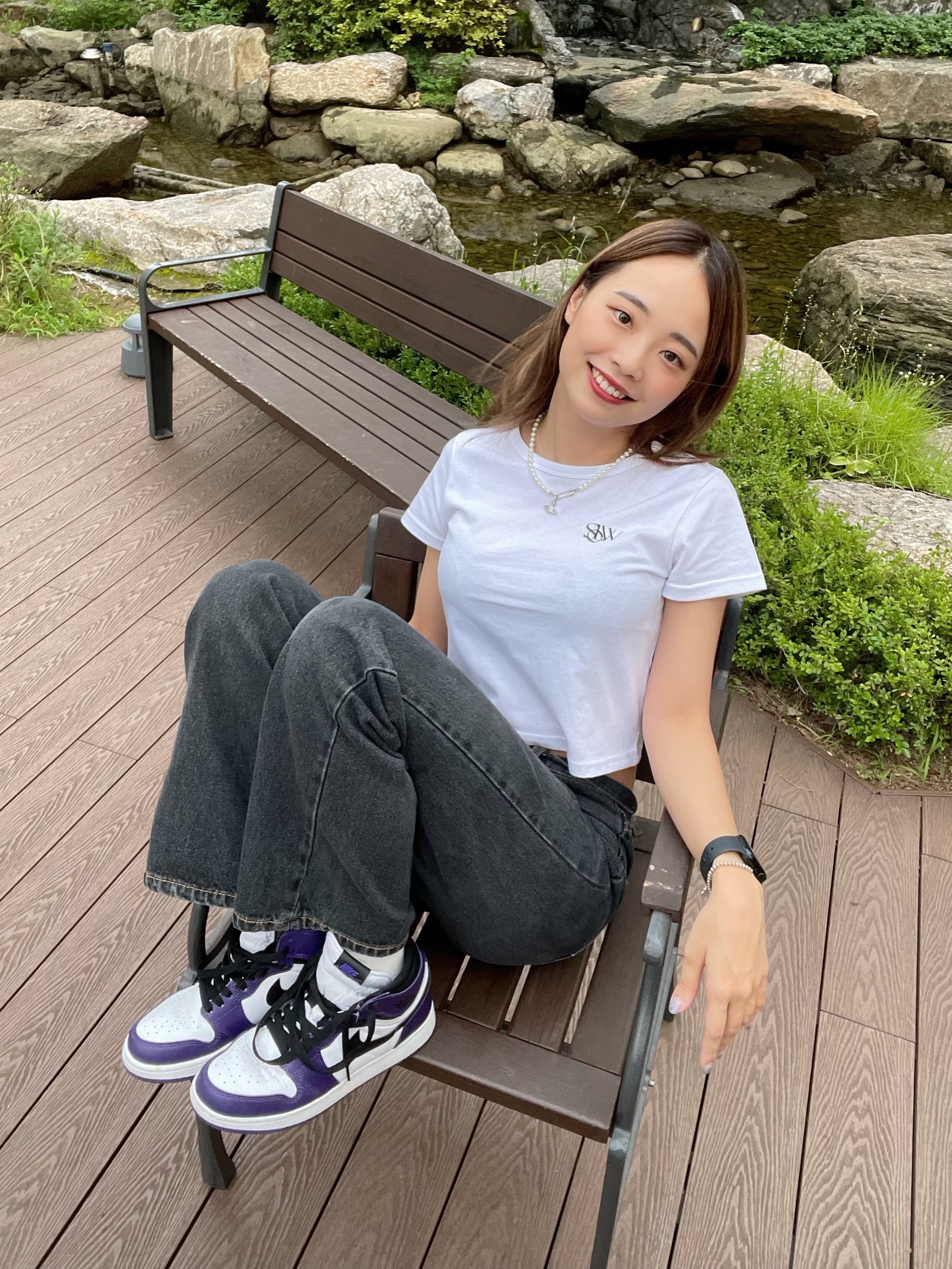 (GS) Jordan 1 Retro High OG Court Purple 2020, Jordan 1 Retro High OG Court Purple 2020 착용 스타일 - 4