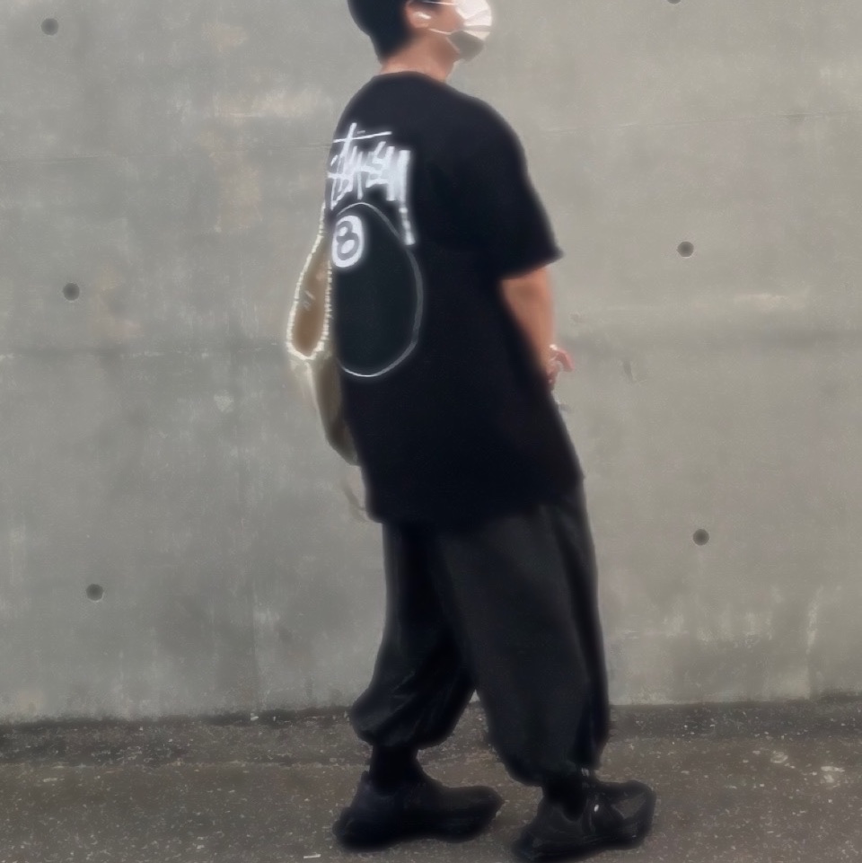 Nike x Matthew M Williams Zoom 004 Triple Black, Stussy 8 Ball T-Shirt Black - 22SS 착용 스타일