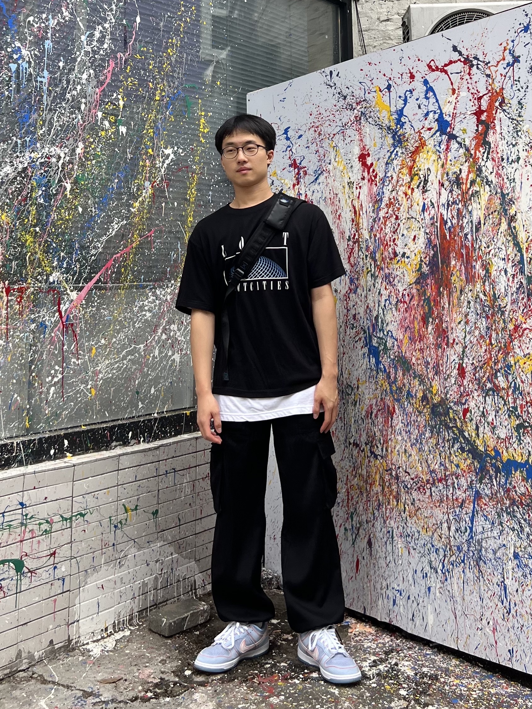 Ader Error x Eastpak Up-Down Sling Black, Nike x Union Dunk Low Passport Pack Argon 착용 스타일 - 1