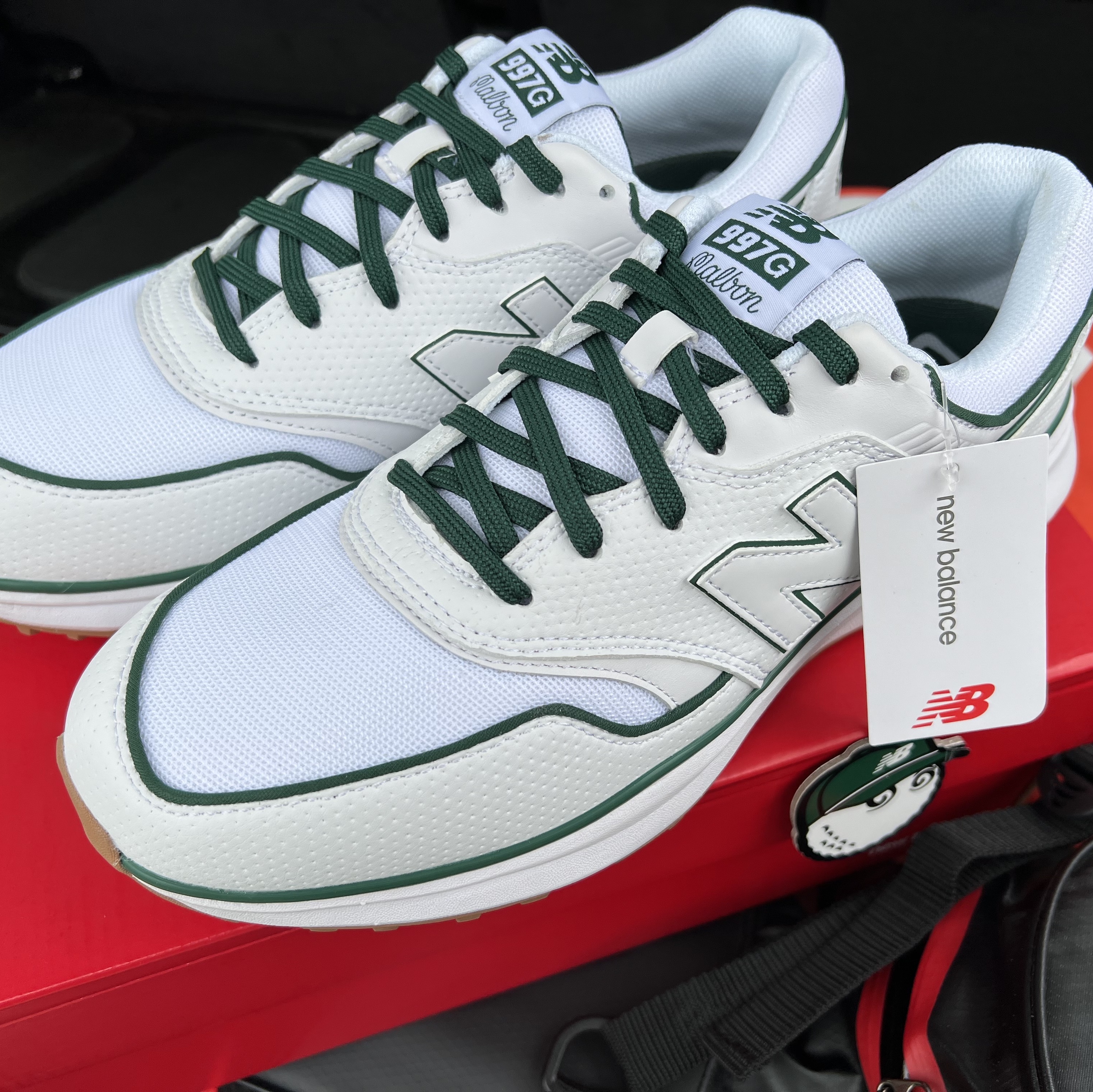 New Balance x Malbon 997 Golf White Green 착용 스타일