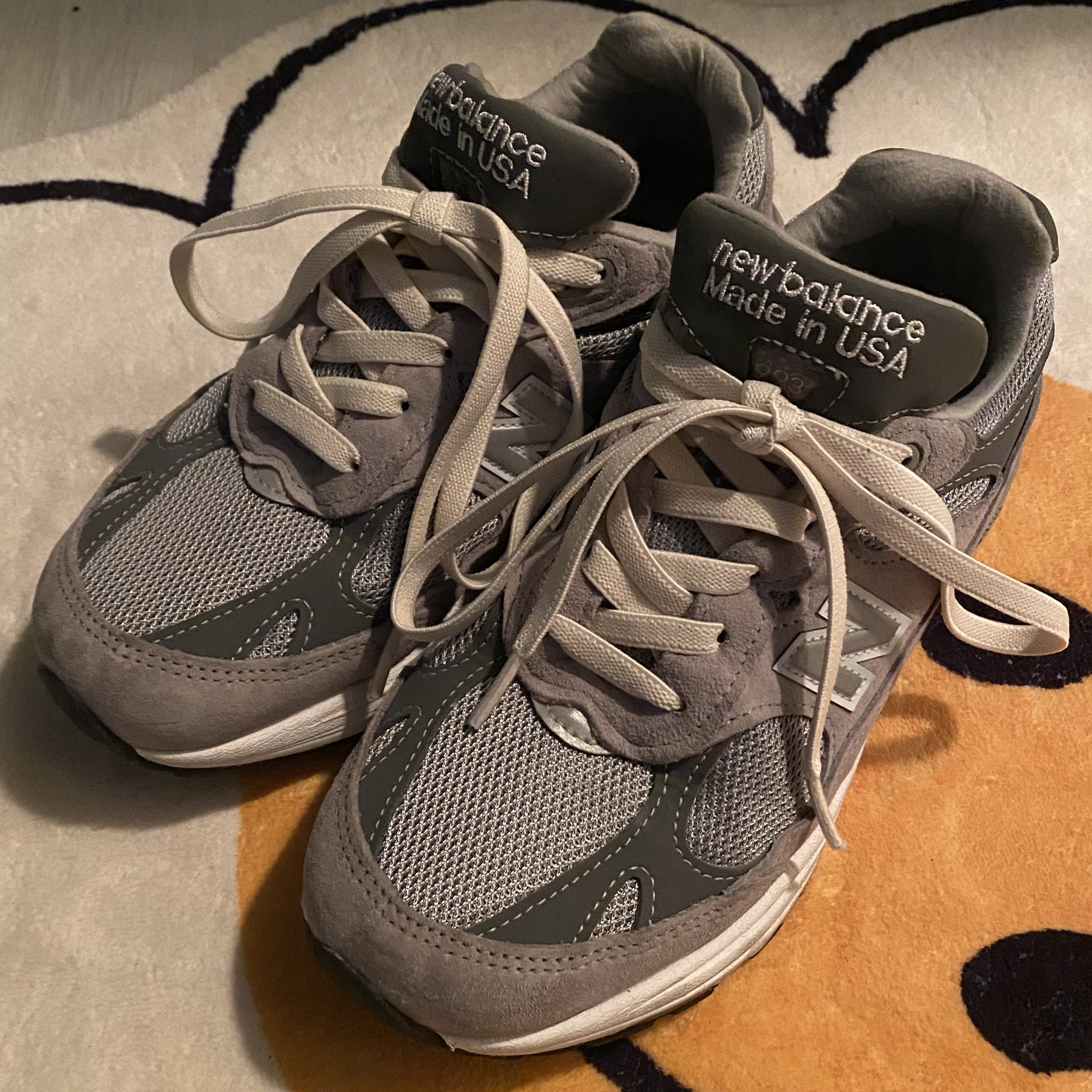 (W) New Balance 993 Made in USA Grey - D Wide 착용 스타일