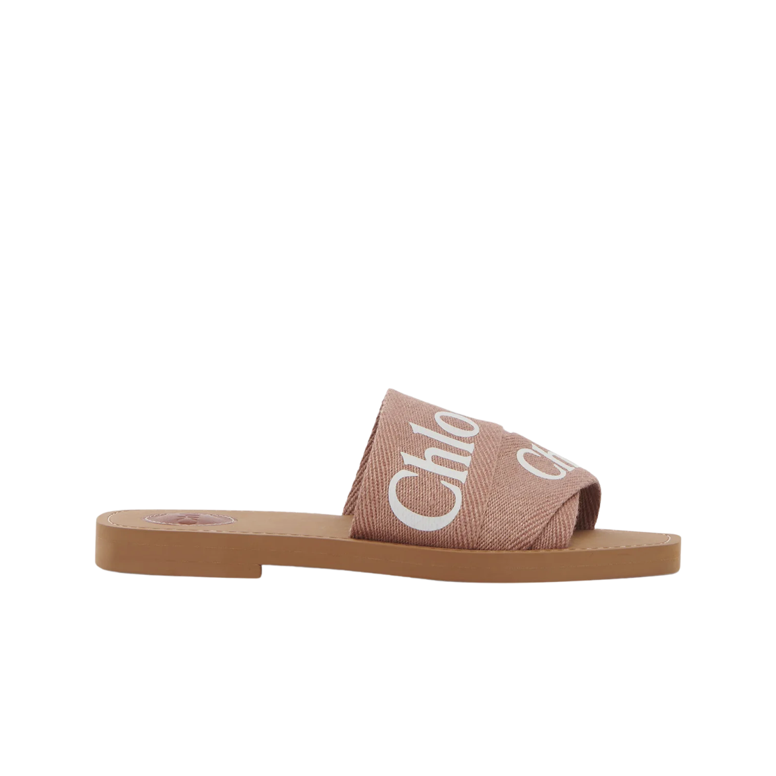 (W) ๋๋ก์ ์ฐ๋ ํ๋ซ ๋ฎฌ ํํฌ ํฐ((W) Chloe Woody Flat Mule Pink Tea)