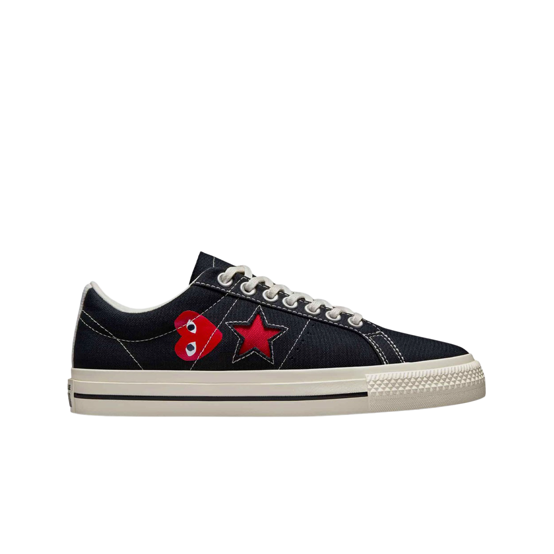 컨버스 x 플레이 꼼데가르송 원스타 로우 블랙(Converse x Play Comme des Garcons One Star Ox Black)