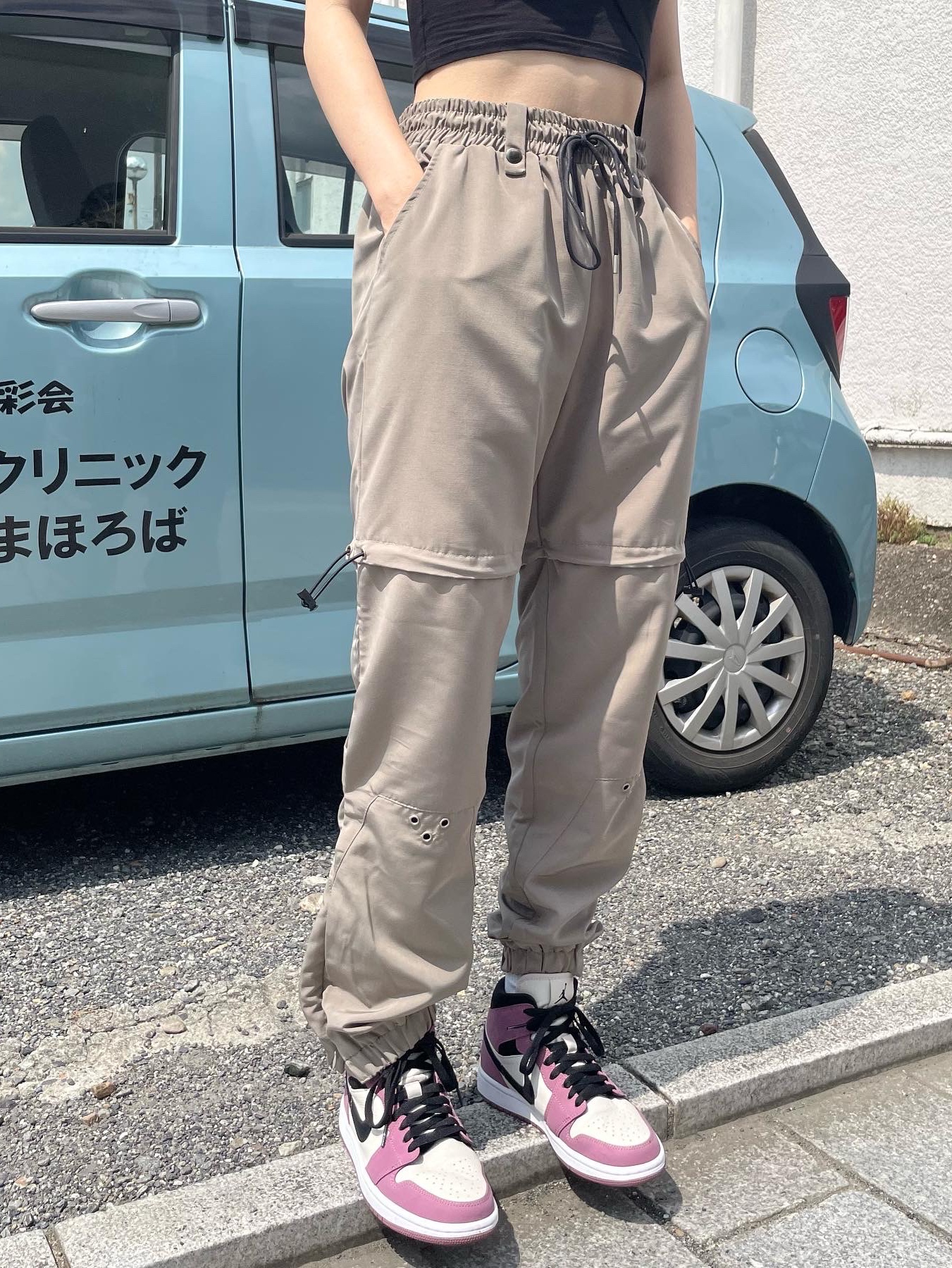(W) Jordan 1 Mid SE Light Mulberry 착용 스타일 - 5