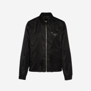 Prada Re-Nylon Zip Up Gabardine Blouson Jacket Black
