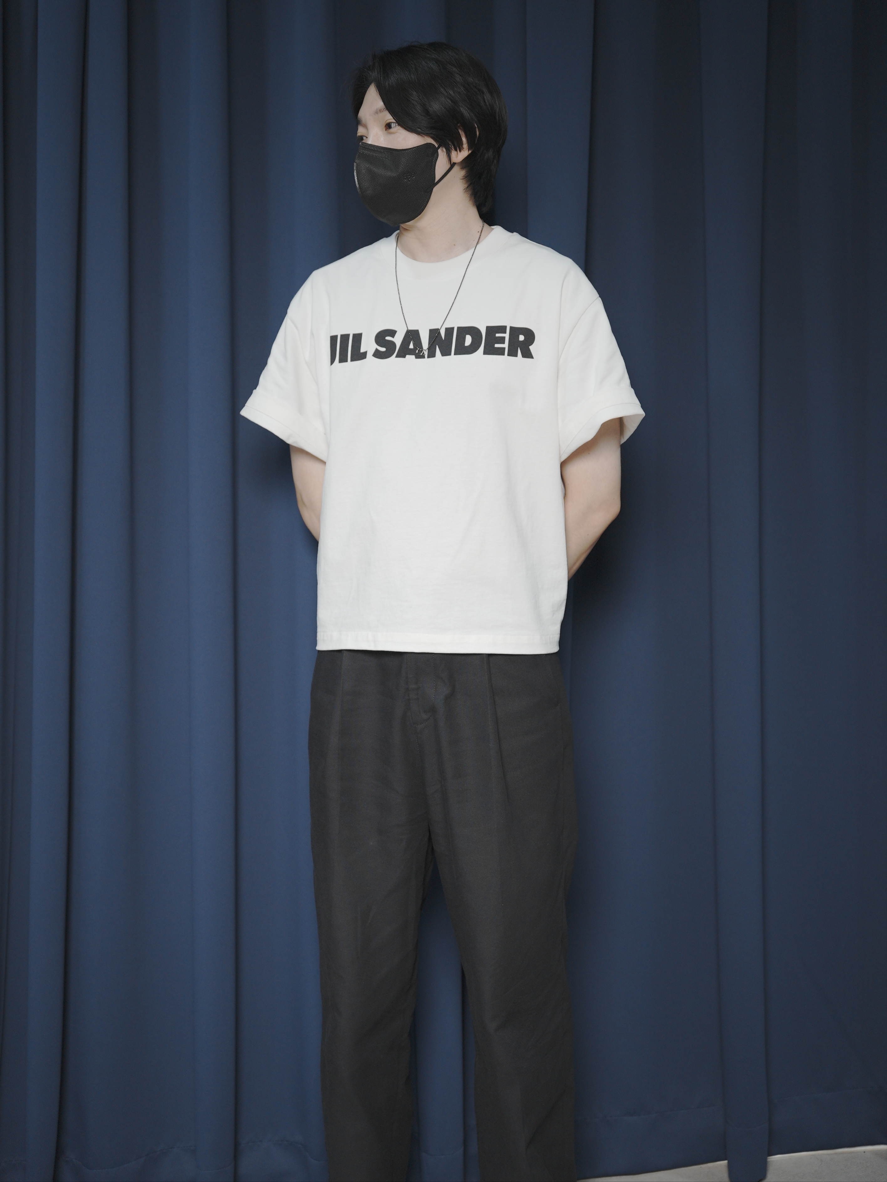 Jil Sander Logo T-Shirt Natural - 22SS 착용 스타일 - 1