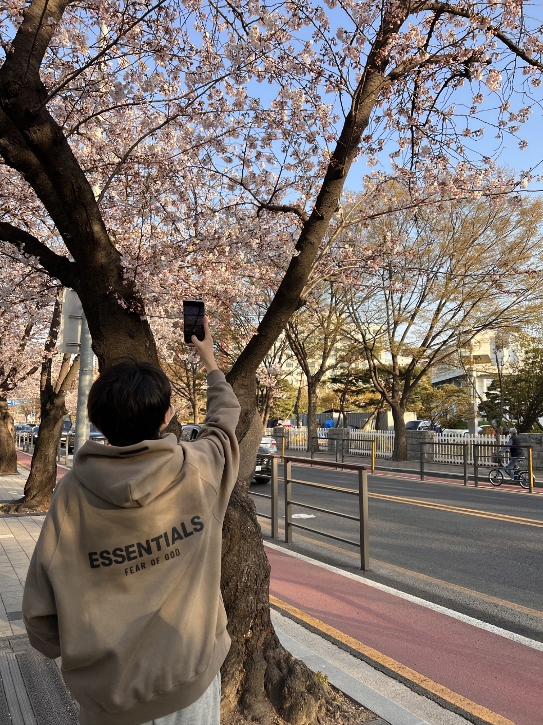 Essentials 3D Silicon Applique Pullover Hoodie Moss - 20FW, Jordan 1 Mid Pollen 착용 스타일