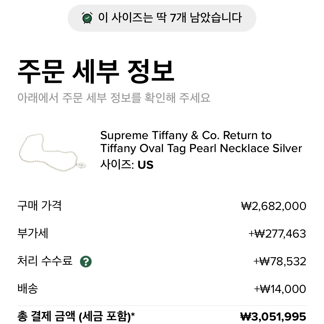 Supreme x Tiffany & Co. Return to Tiffany Oval Tag Pearl Necklace - 21FW 착용 스타일
