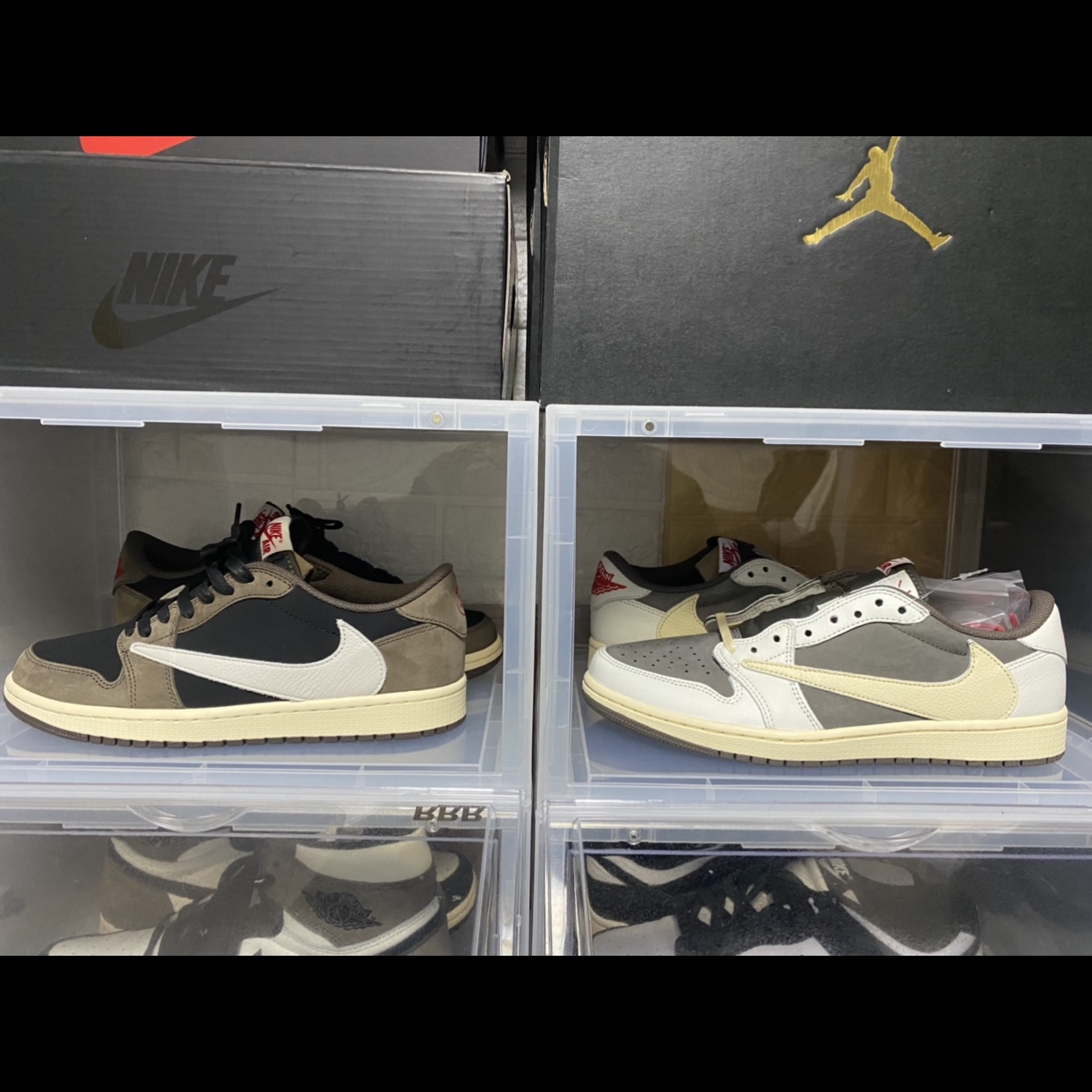Jordan 1 x Travis Scott Retro Low OG SP Sail and Ridgerock, Jordan 1 x Travis Scott Retro Low OG SP Mocha 착용 스타일